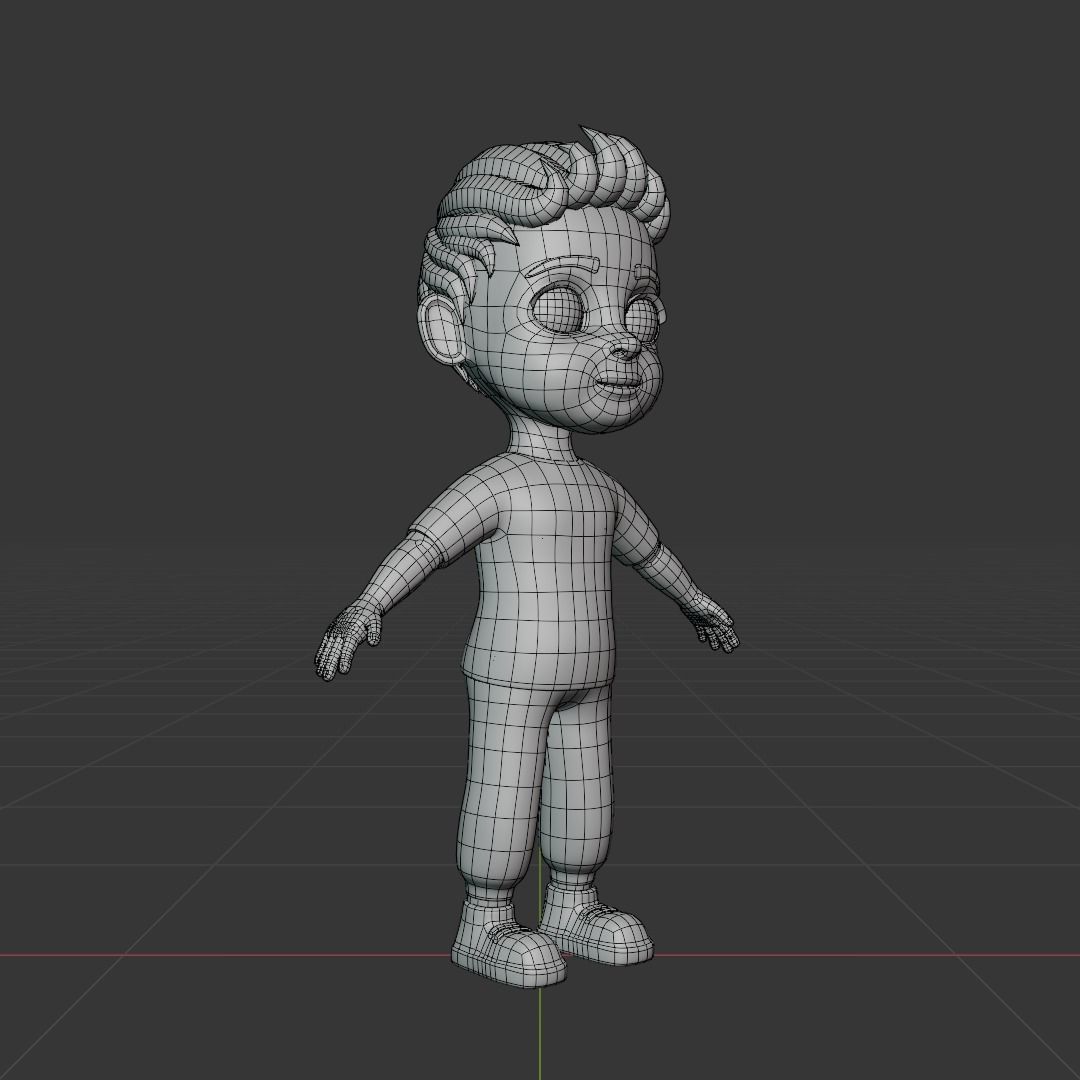 Boy 3d model cartoon 3D model_17
