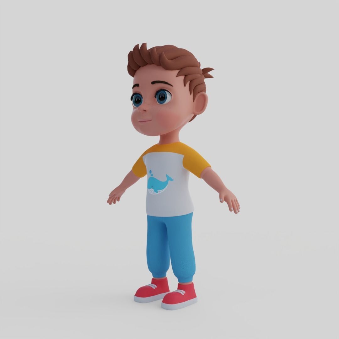 Boy 3d model cartoon 3D model_1