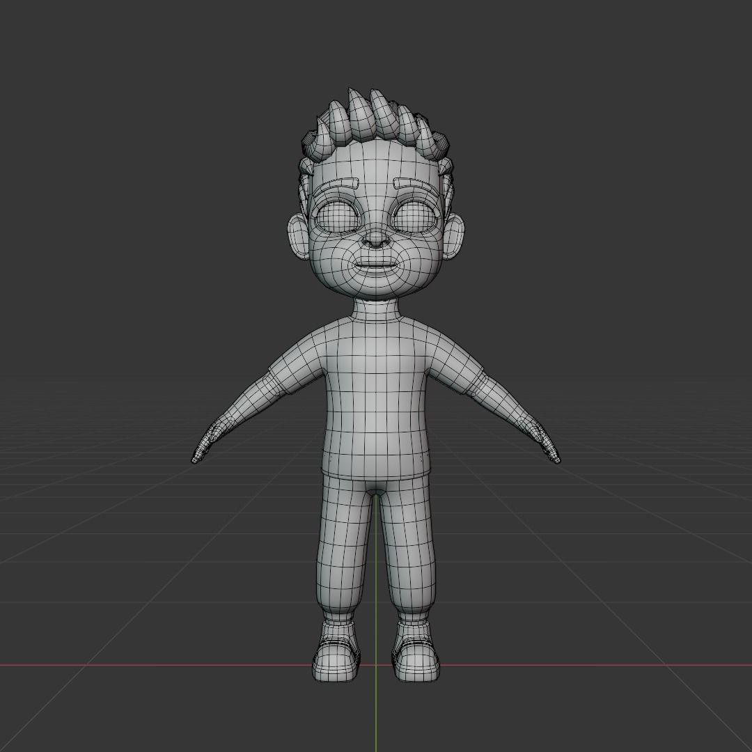 Boy 3d model cartoon 3D model_9