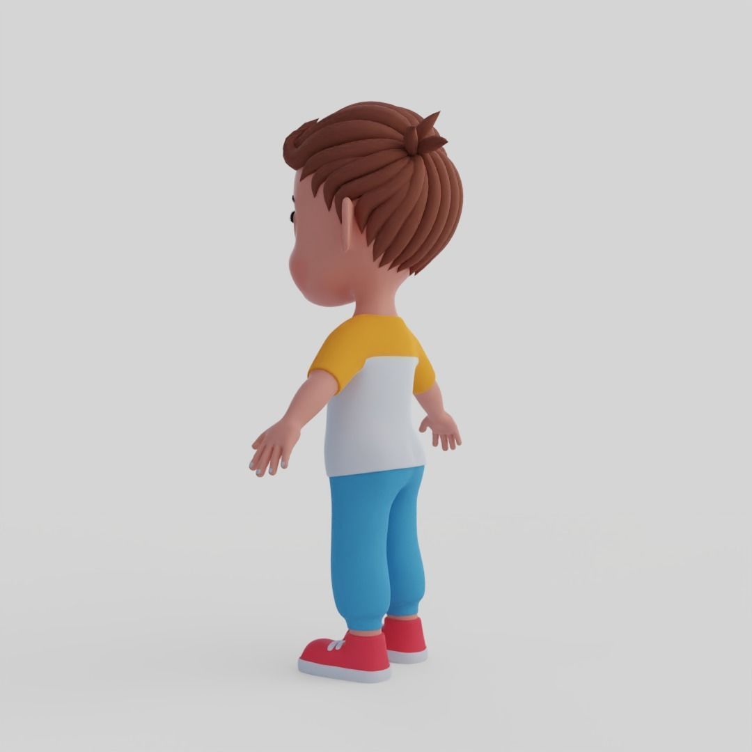 Boy 3d model cartoon 3D model_3