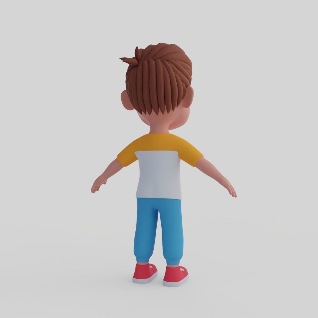 Boy 3d model cartoon 3D model_5