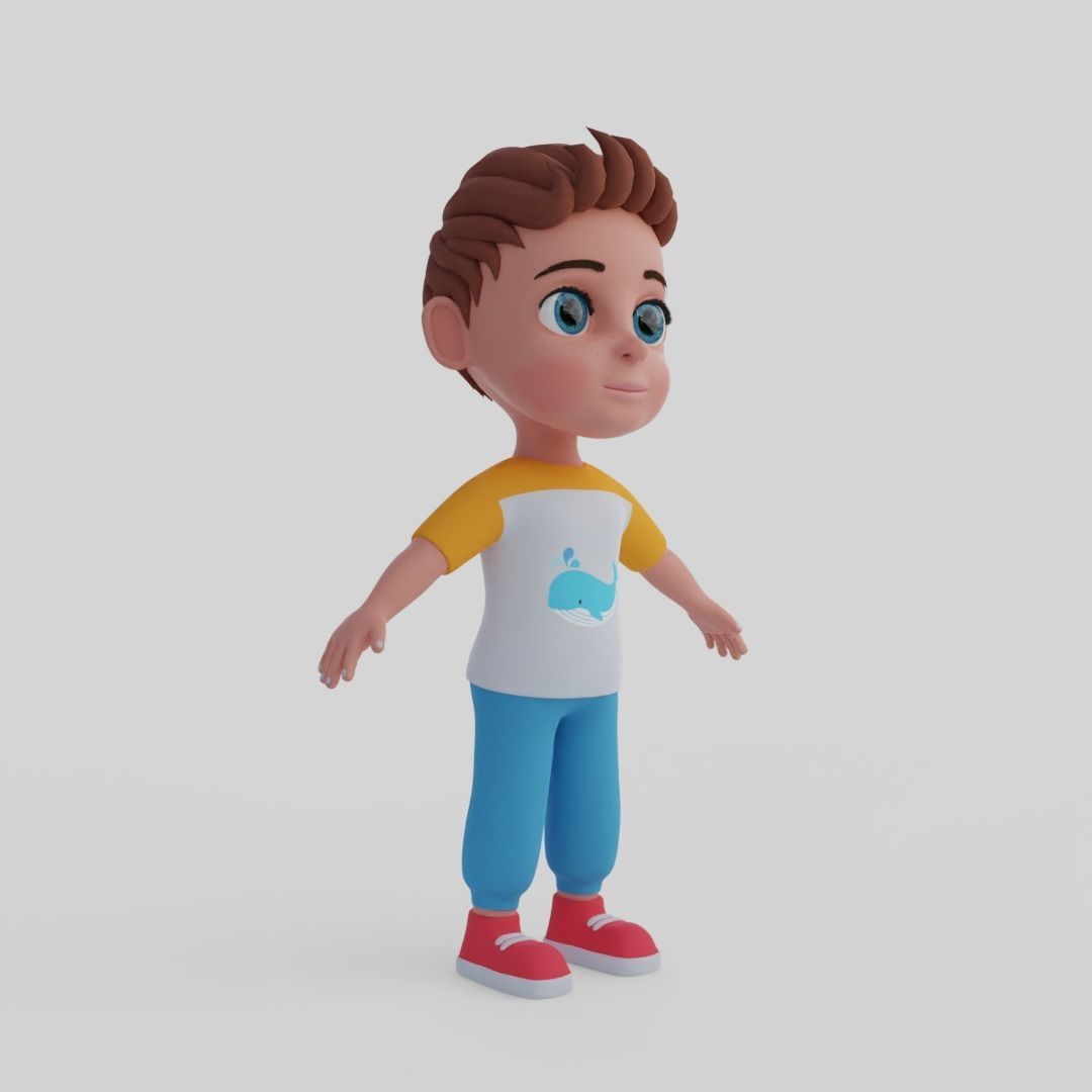 Boy 3d model cartoon 3D model_8