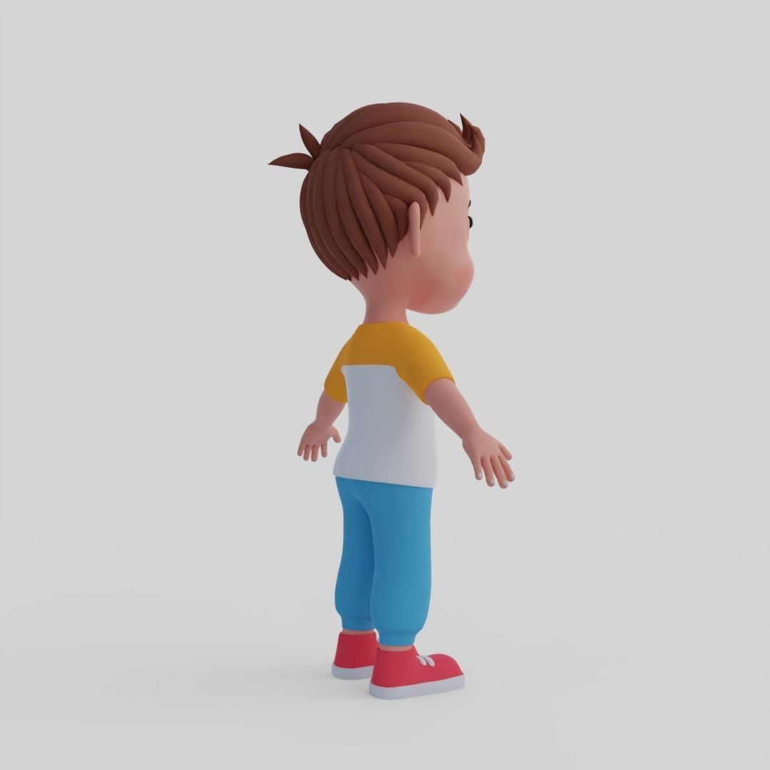 Boy 3d model cartoon 3D model_6