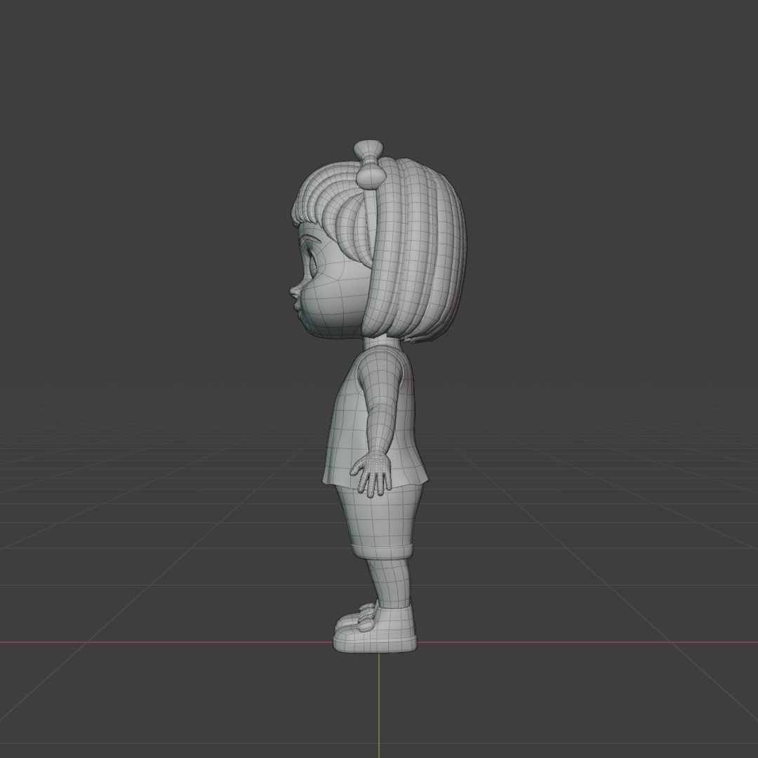 Girl 3d model Low-poly 3D model_15