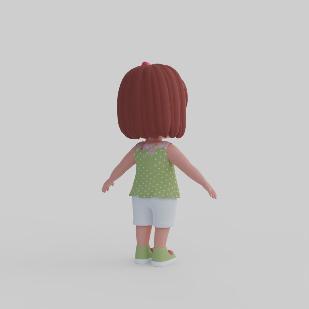 Girl 3d model Low-poly 3D model_7