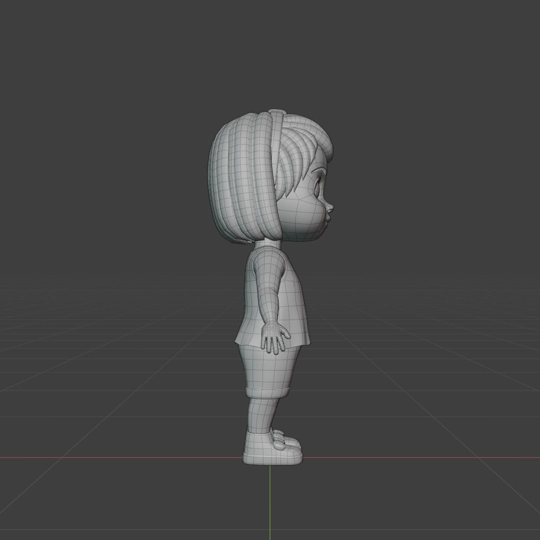 Girl 3d model Low-poly 3D model_21