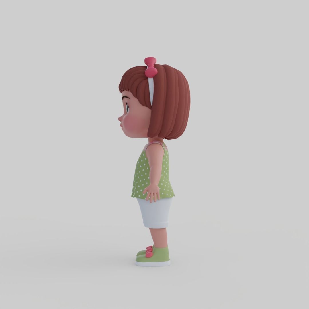 Girl 3d model Low-poly 3D model_3