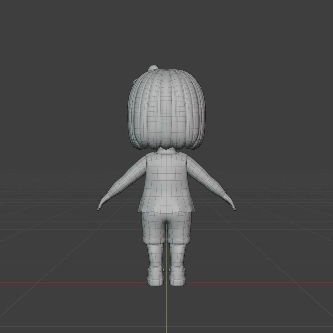 Girl 3d model Low-poly 3D model_18