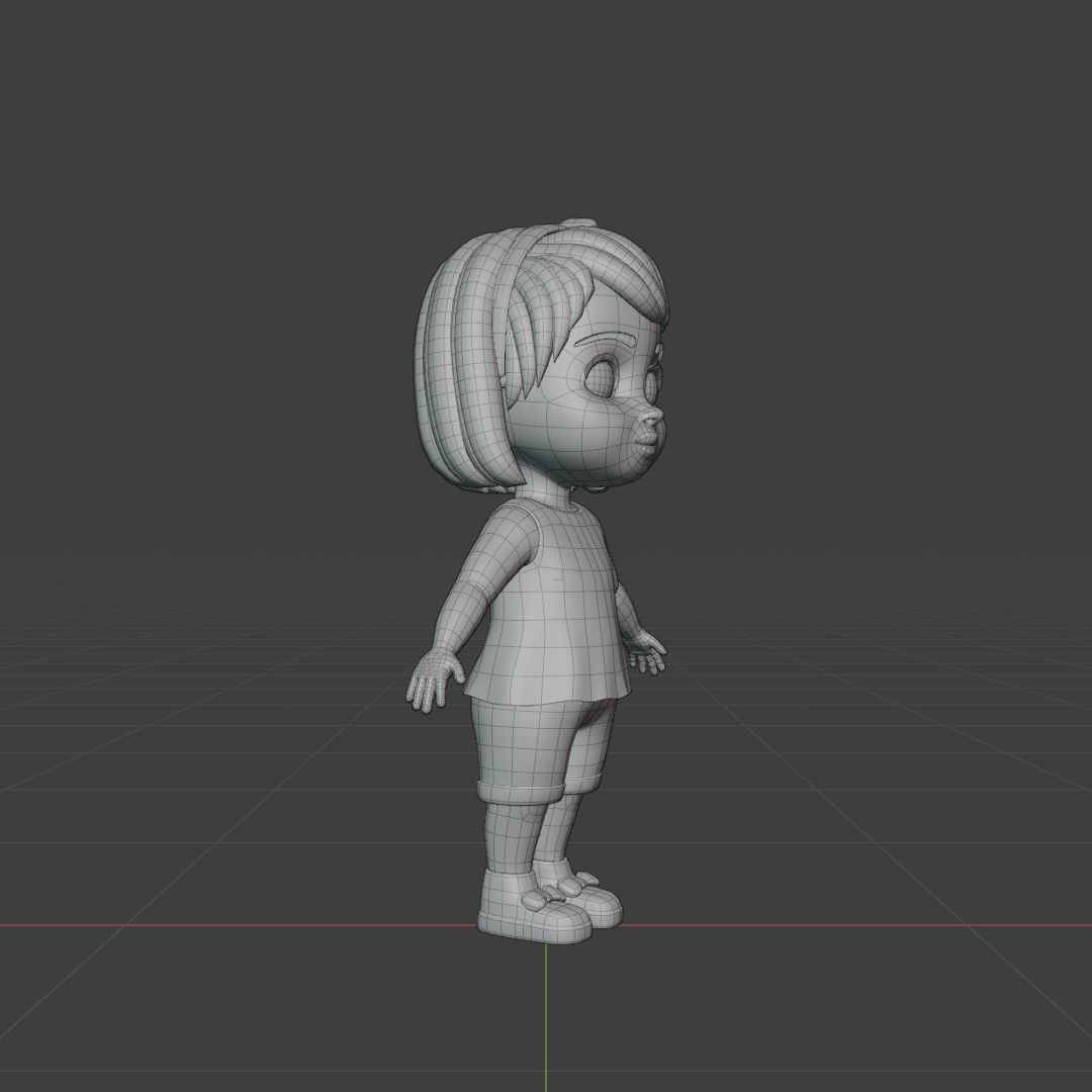 Girl 3d model Low-poly 3D model_22