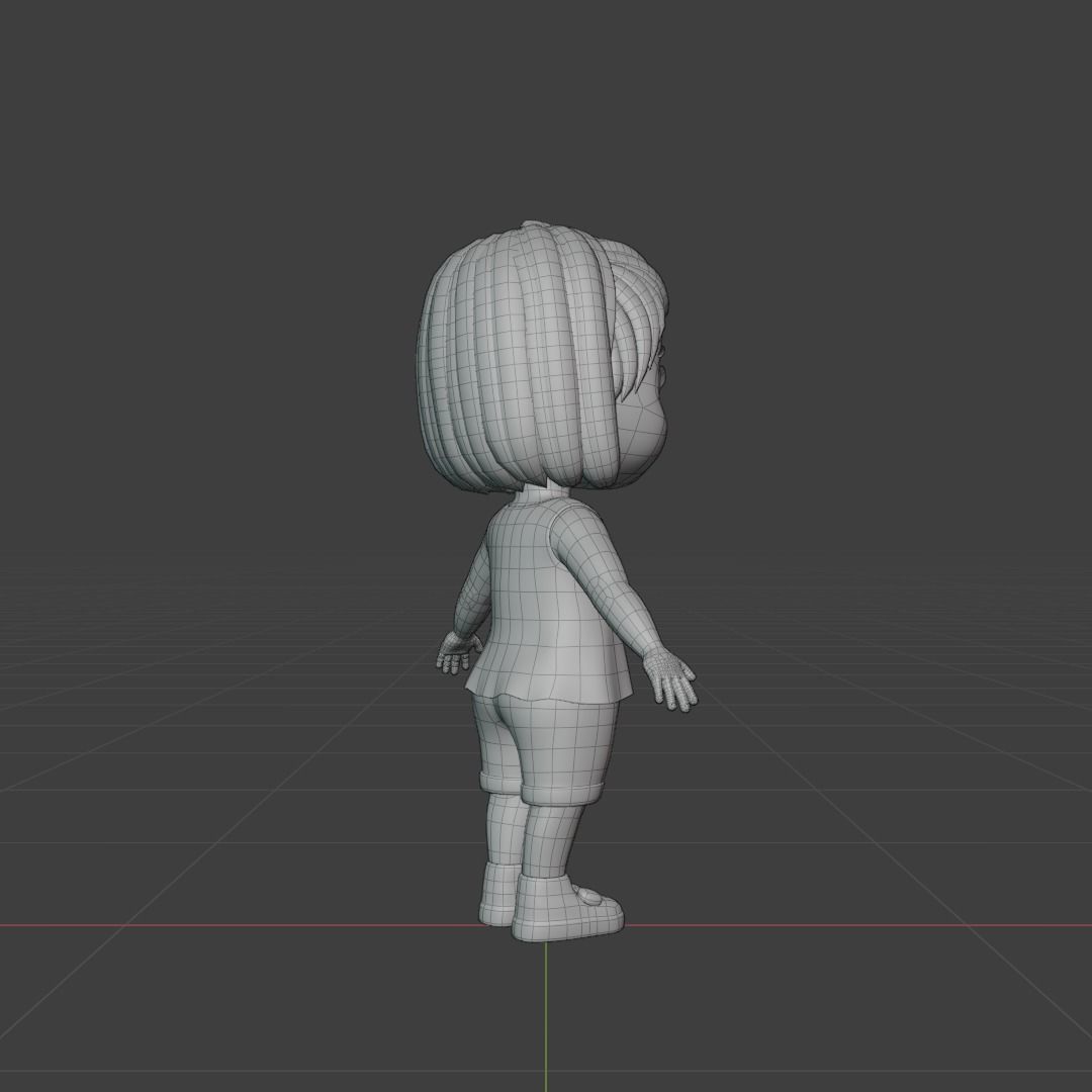 Girl 3d model Low-poly 3D model_20