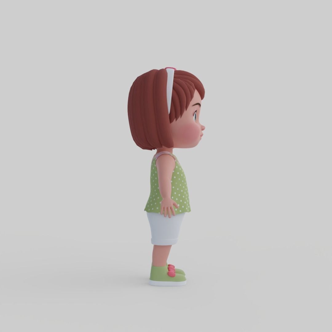 Girl 3d model Low-poly 3D model_9