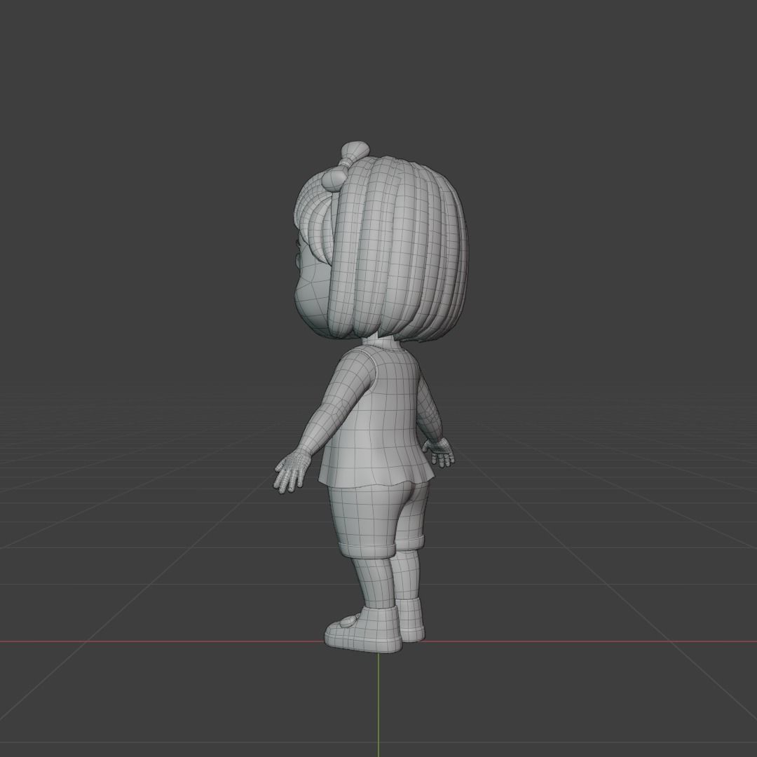 Girl 3d model Low-poly 3D model_16