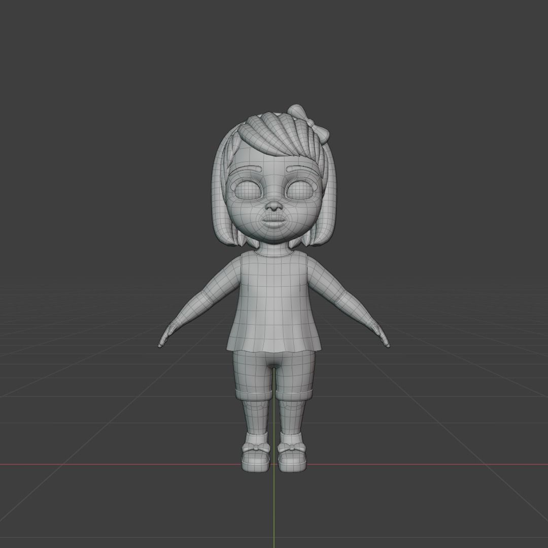 Girl 3d model Low-poly 3D model_12