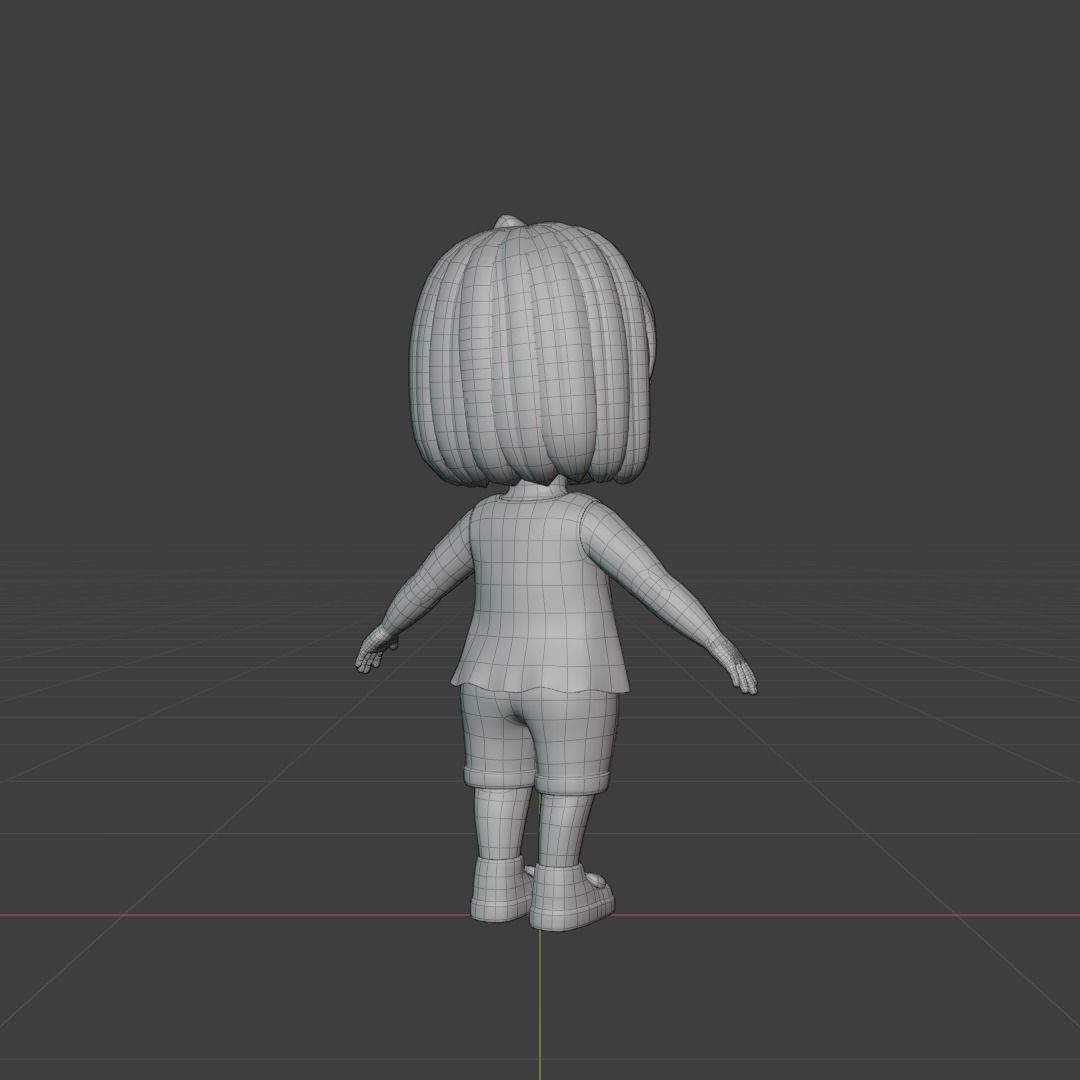 Girl 3d model Low-poly 3D model_19