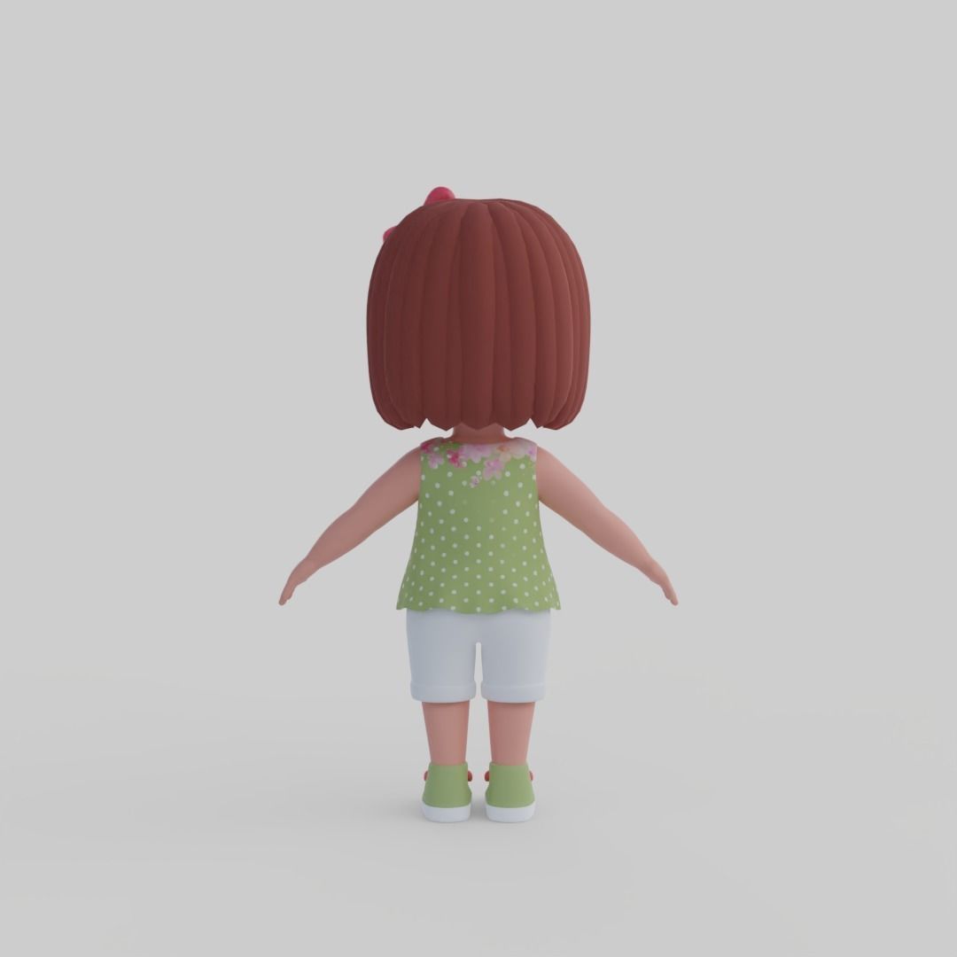 Girl 3d model Low-poly 3D model_6