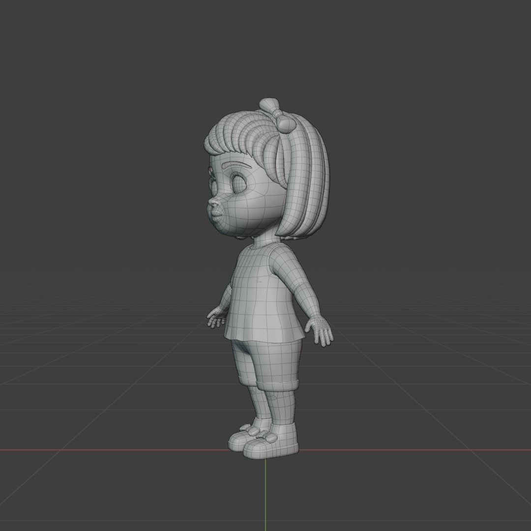 Girl 3d model Low-poly 3D model_14