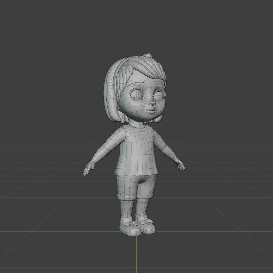 Girl 3d model Low-poly 3D model_23