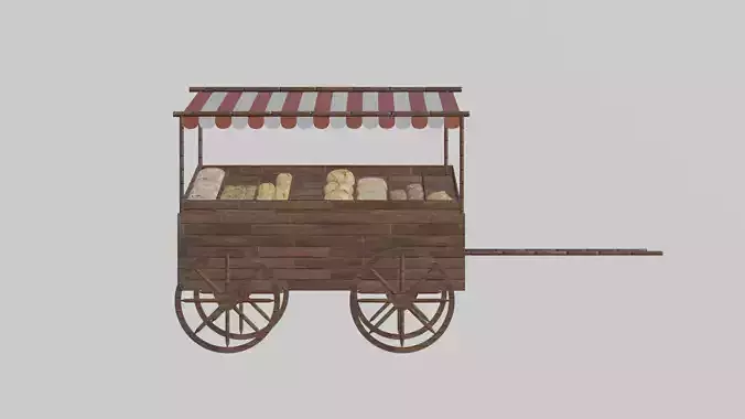 medieval food cart 3D model