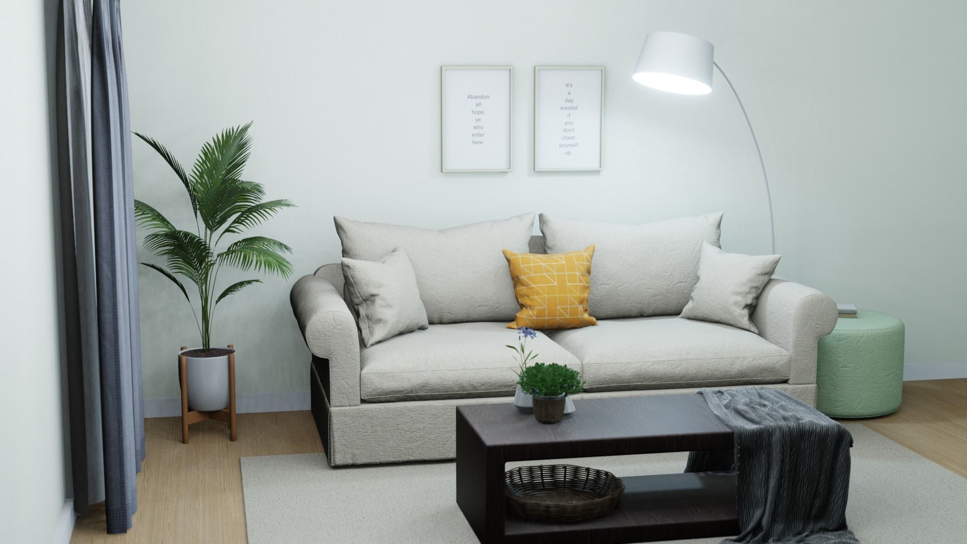 Roll Arm Couch Sofa Bed 3D model_4