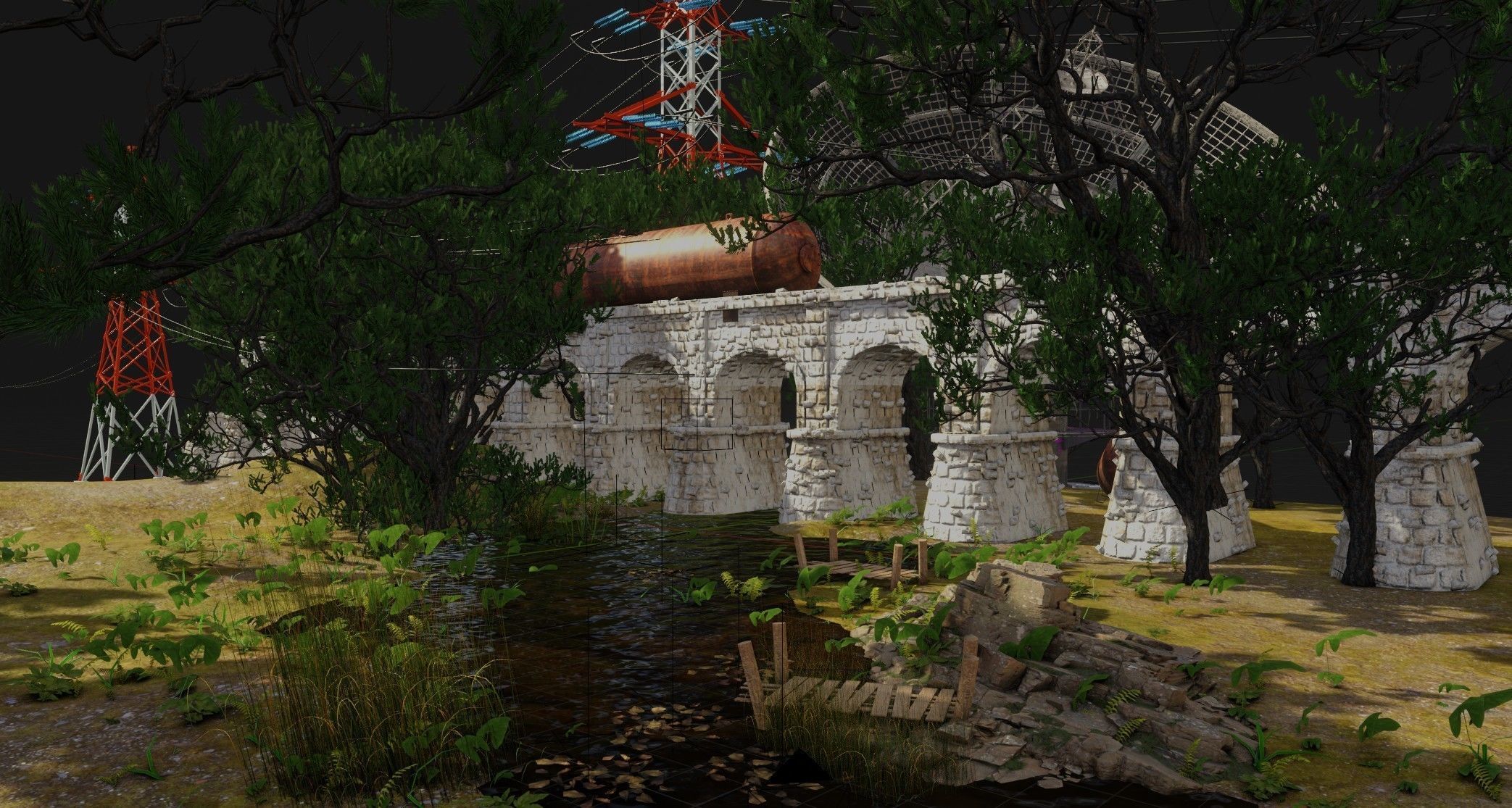 environment scene made in blender 3D model_1