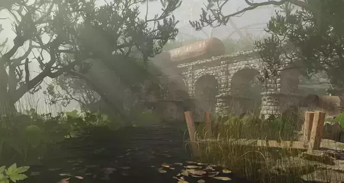 environment scene made in blender 3D model