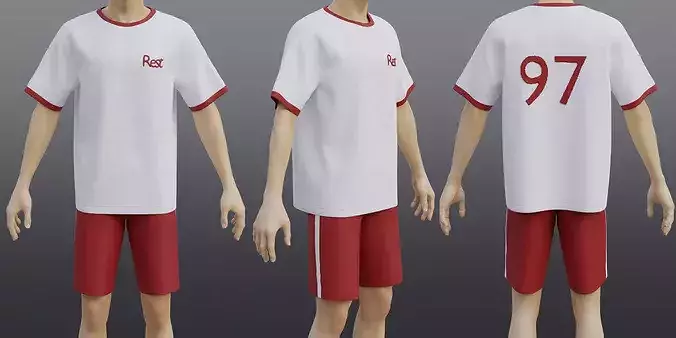 Male Sportwear Set - Graphic T-shirt and Shorts Tracksuit