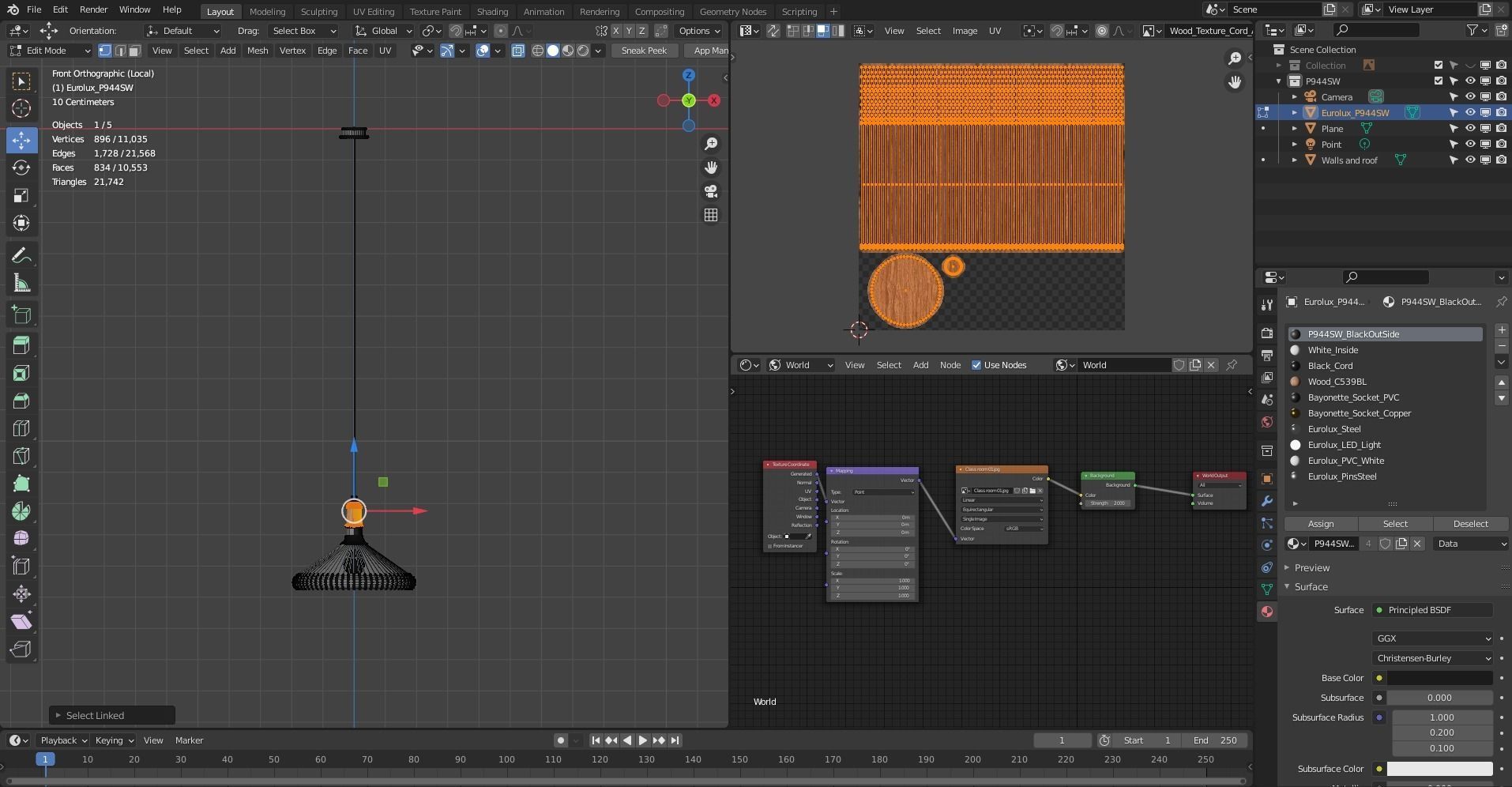 Pendant Ceiling Light P944SW Low-poly 3D model_19