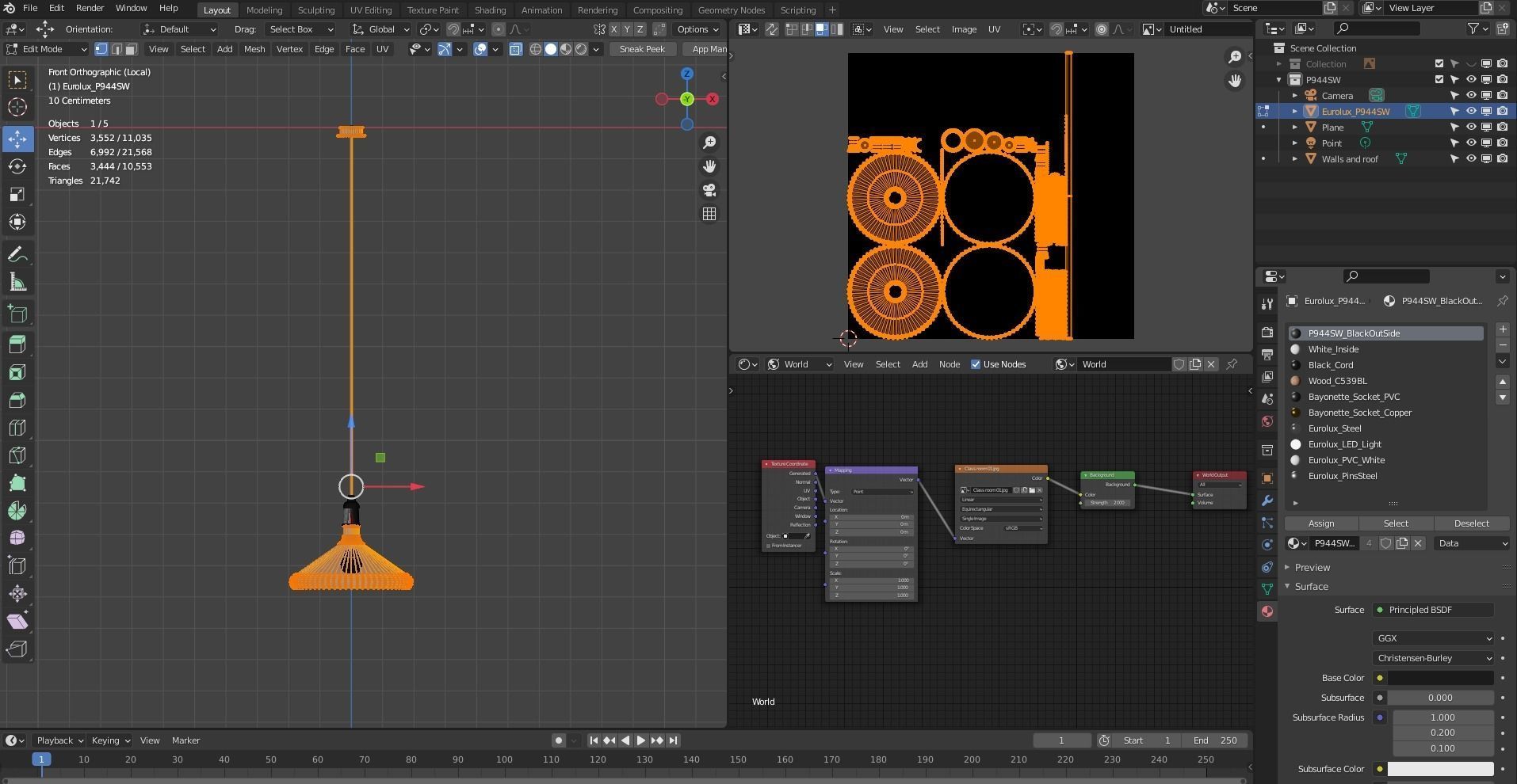 Pendant Ceiling Light P944SW Low-poly 3D model_18