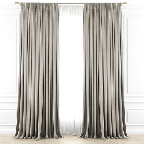 Curtains540 blackout curtains Low-poly 3D model