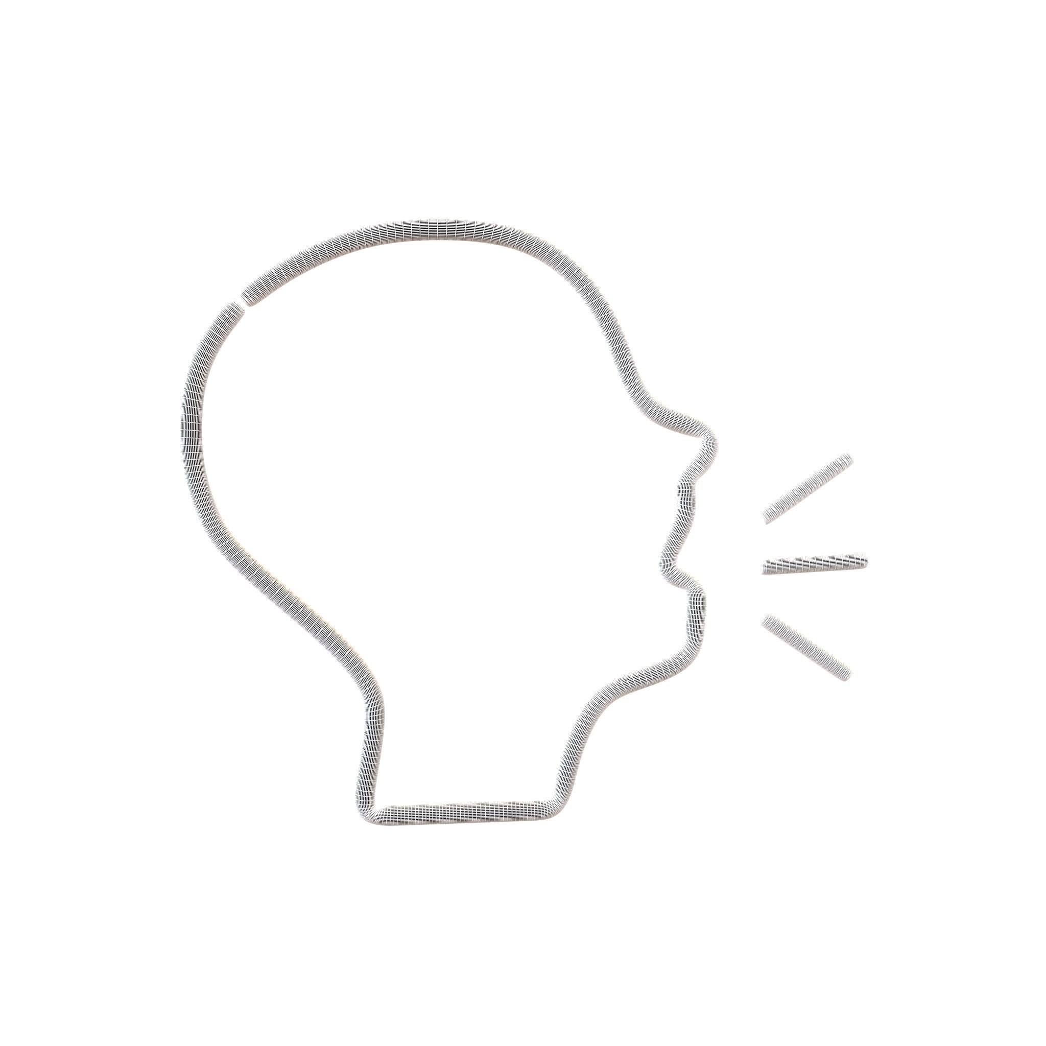 Neon Speaking Head v1 001 Low-poly 3D model_6