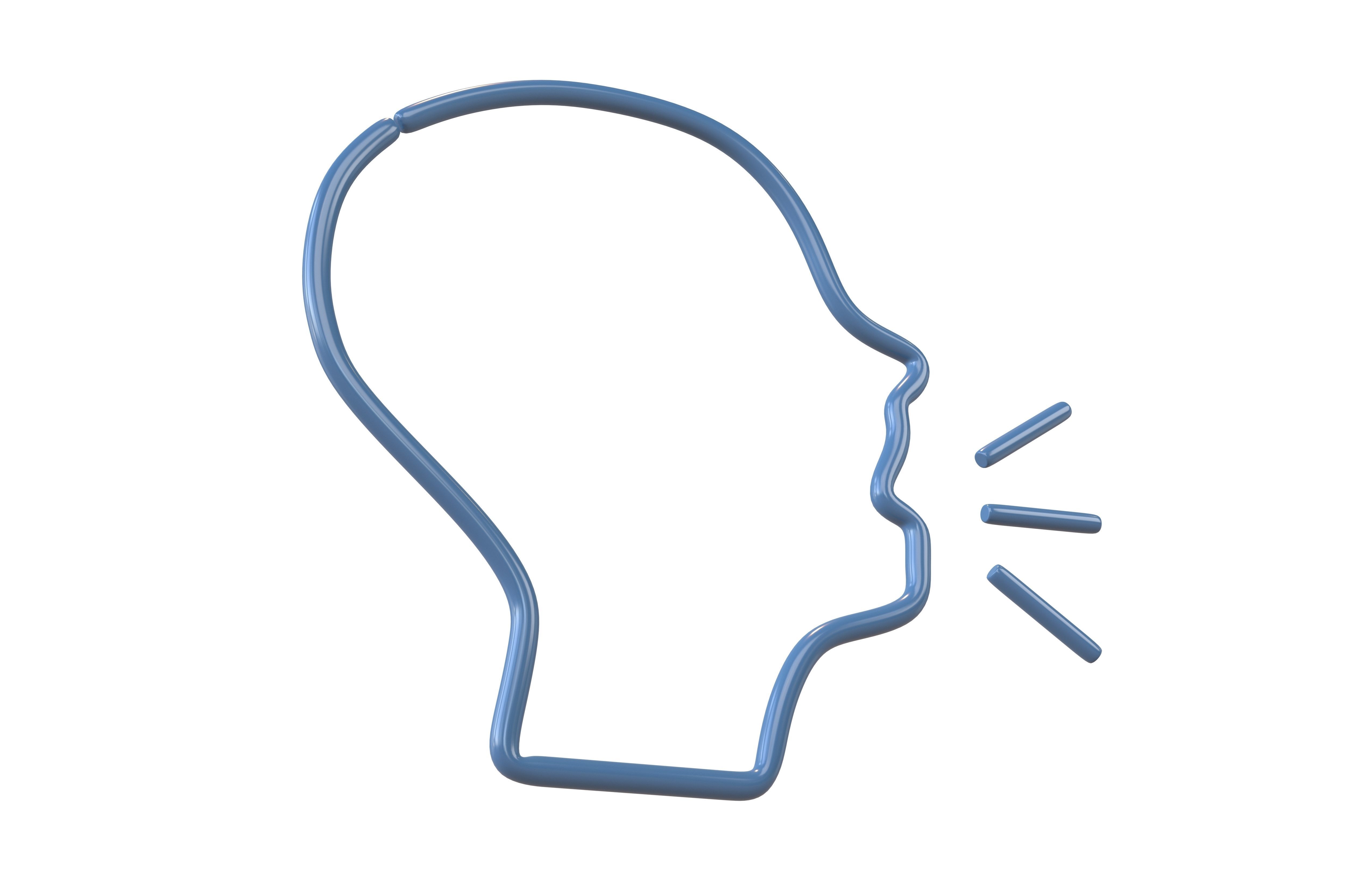 Neon Speaking Head v1 001 Low-poly 3D model_1