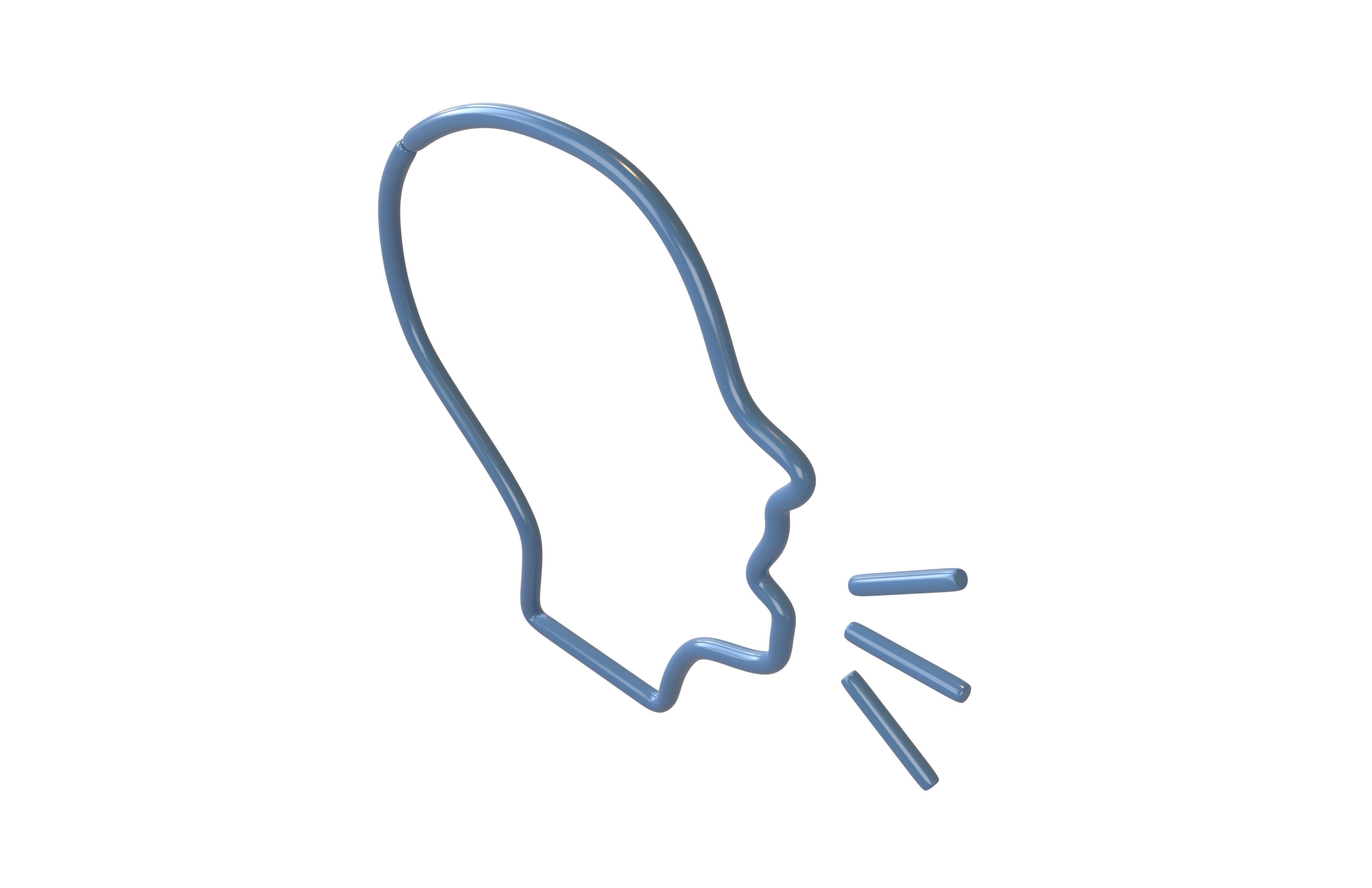 Neon Speaking Head v1 001 Low-poly 3D model_2