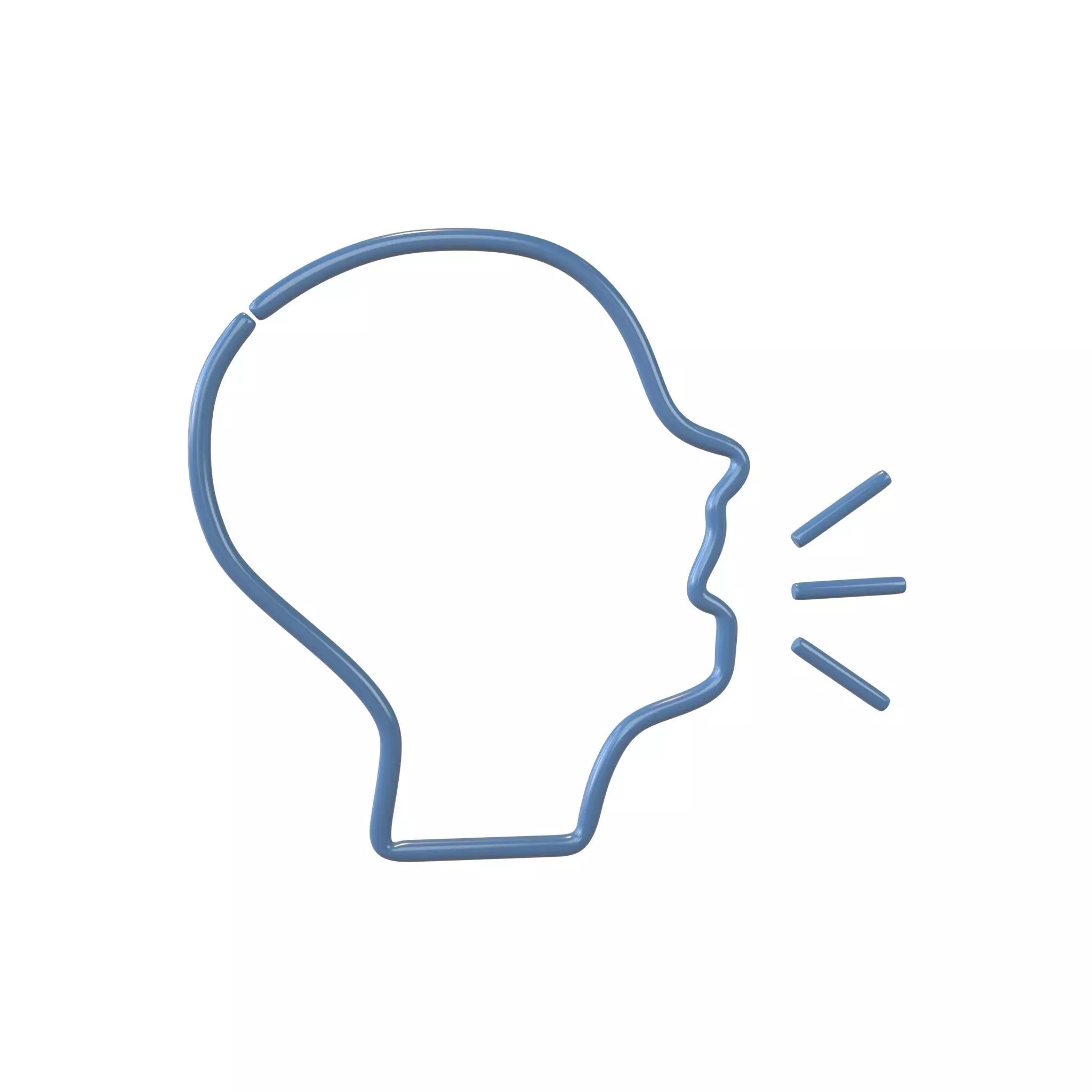 Neon Speaking Head v1 001 Low-poly 3D model_0