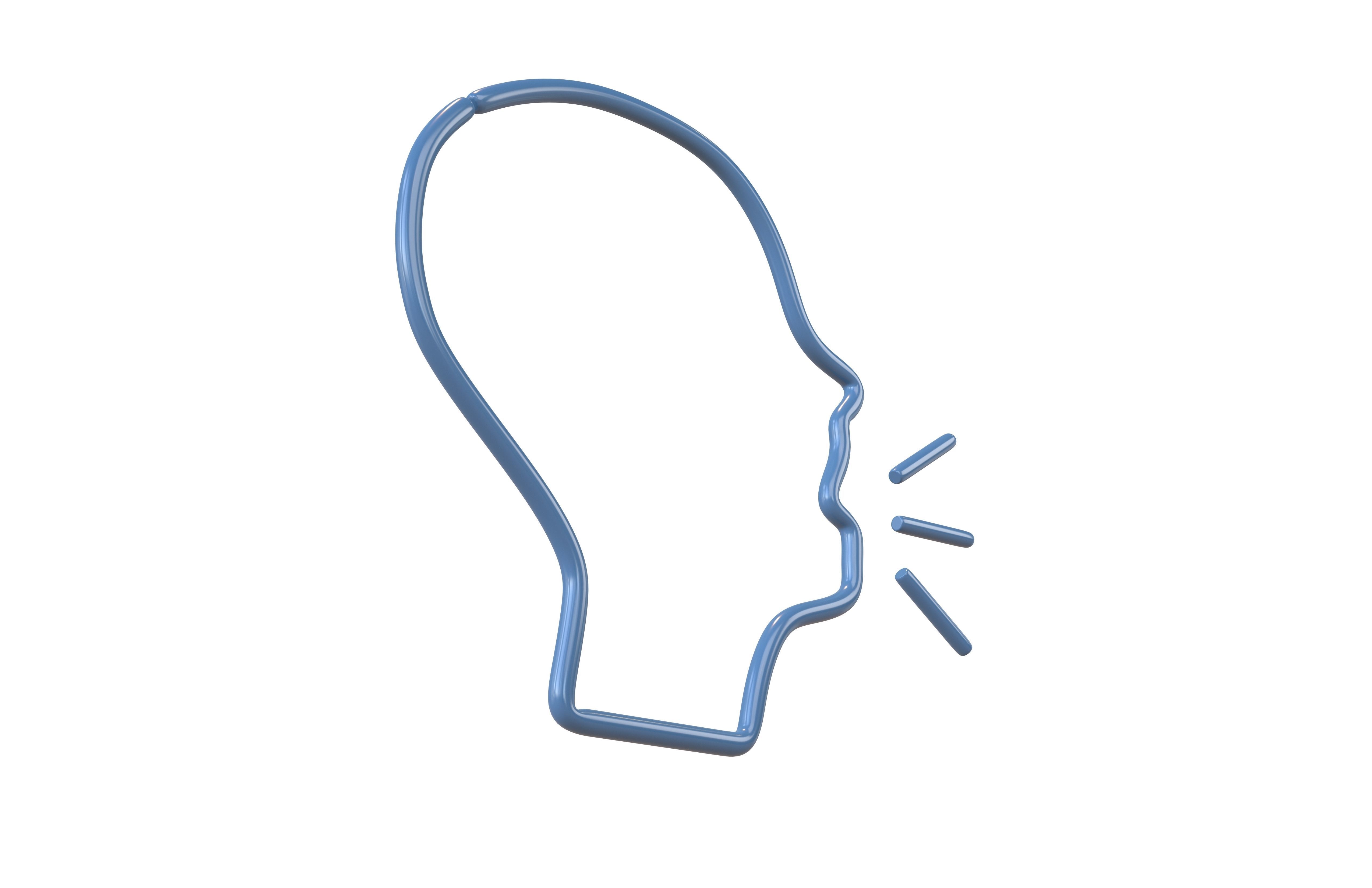 Neon Speaking Head v1 001 Low-poly 3D model_3