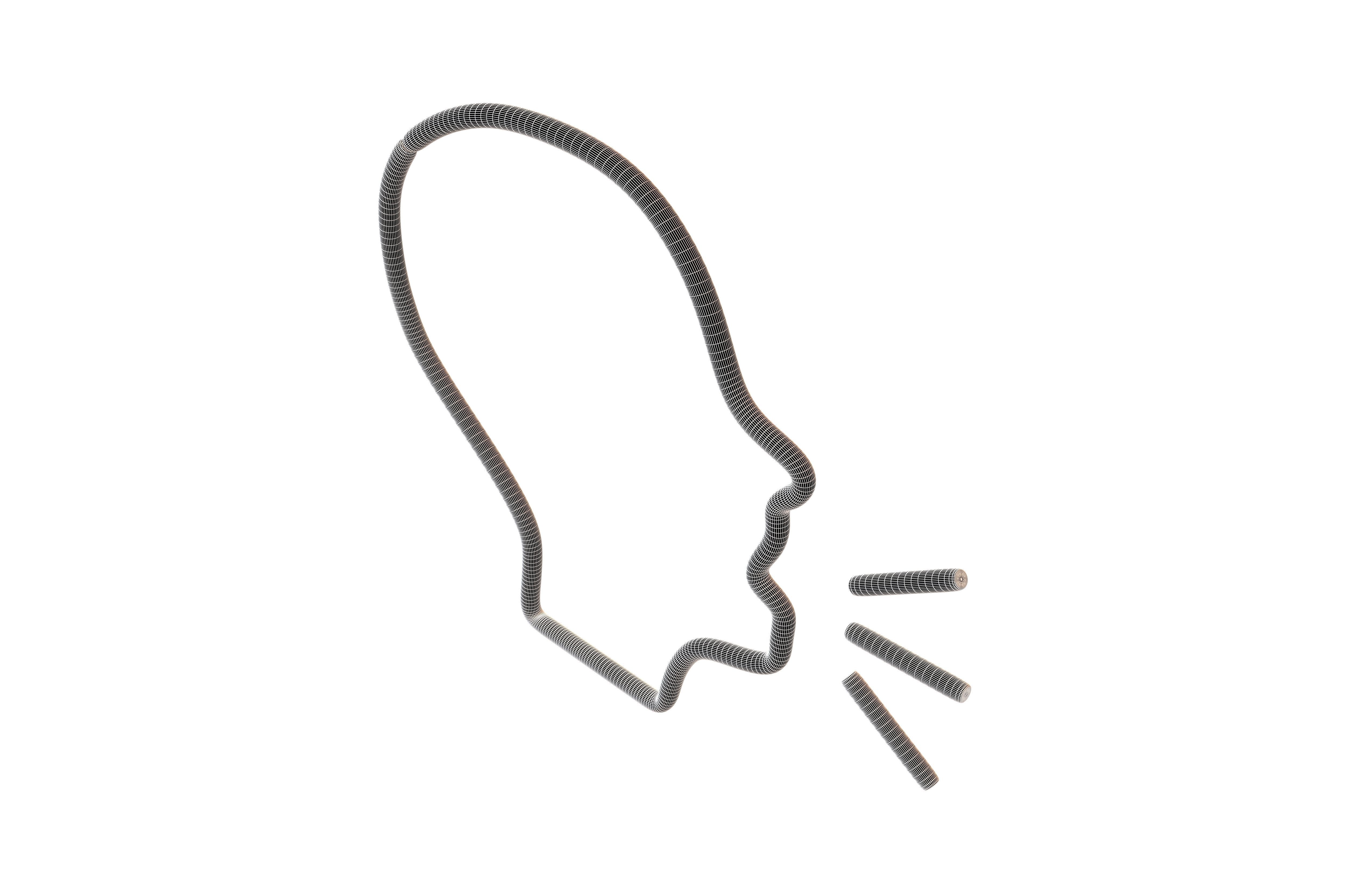 Neon Speaking Head v1 001 Low-poly 3D model_4