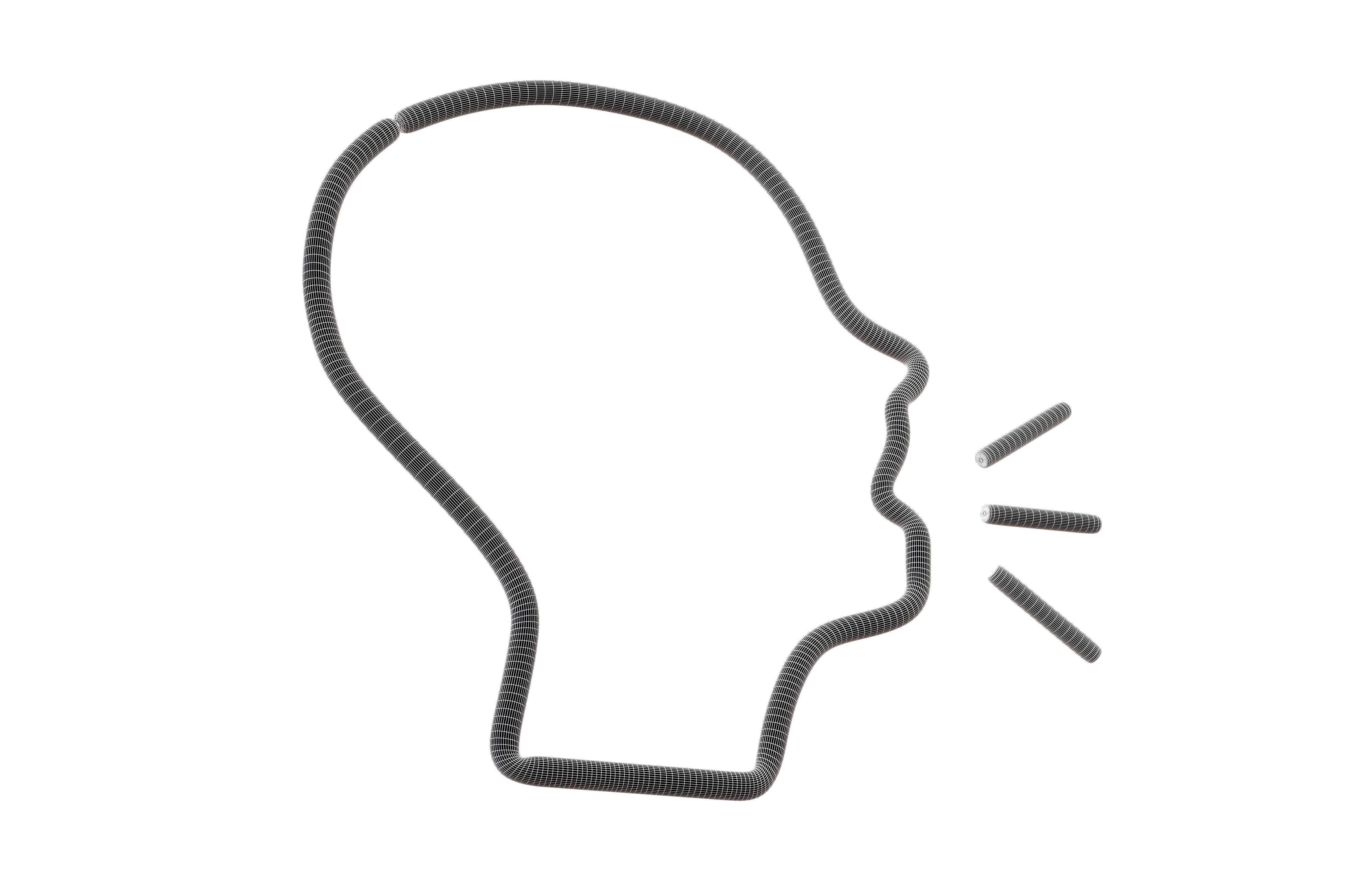 Neon Speaking Head v1 002 Low-poly 3D model_7