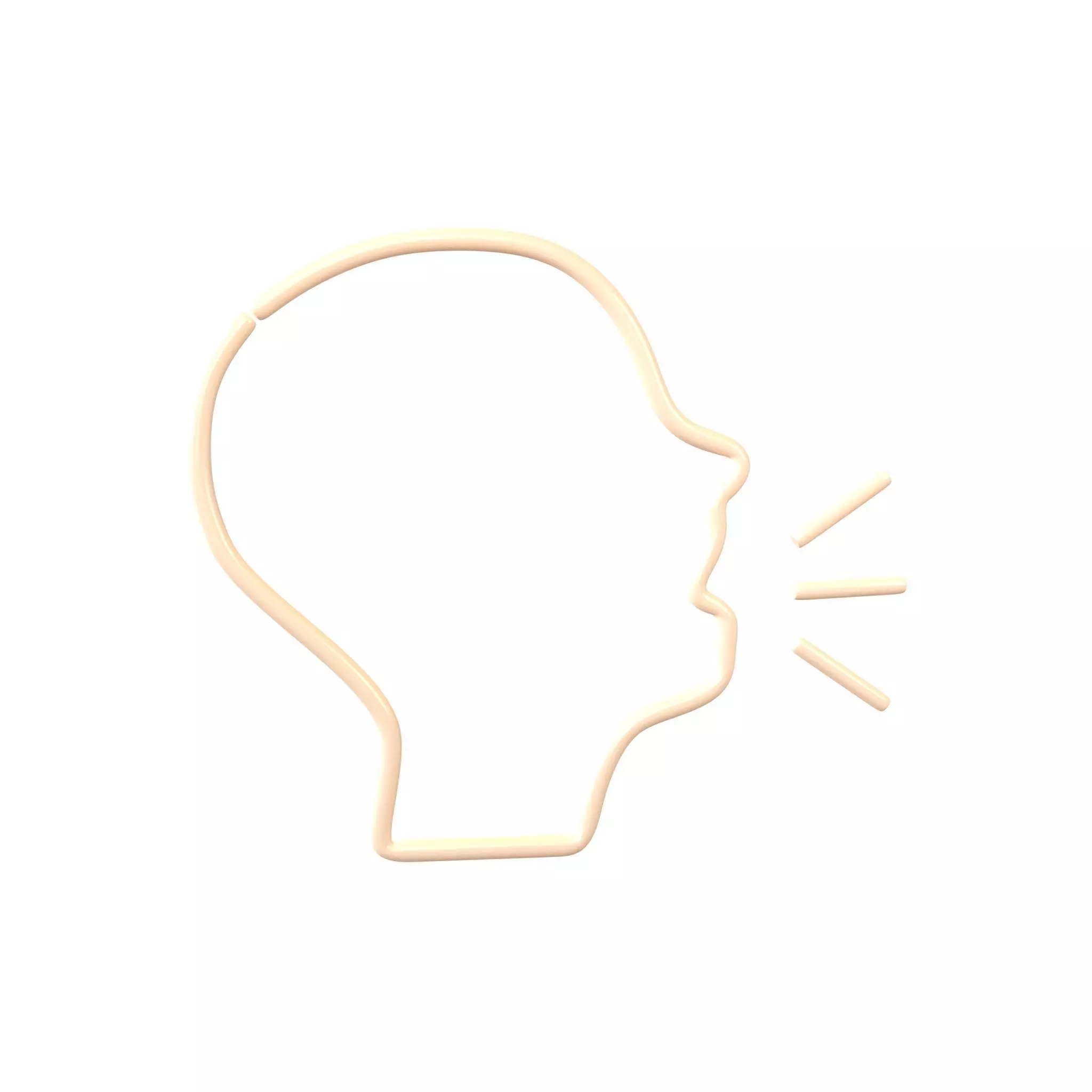 Neon Speaking Head v1 002 Low-poly 3D model_0