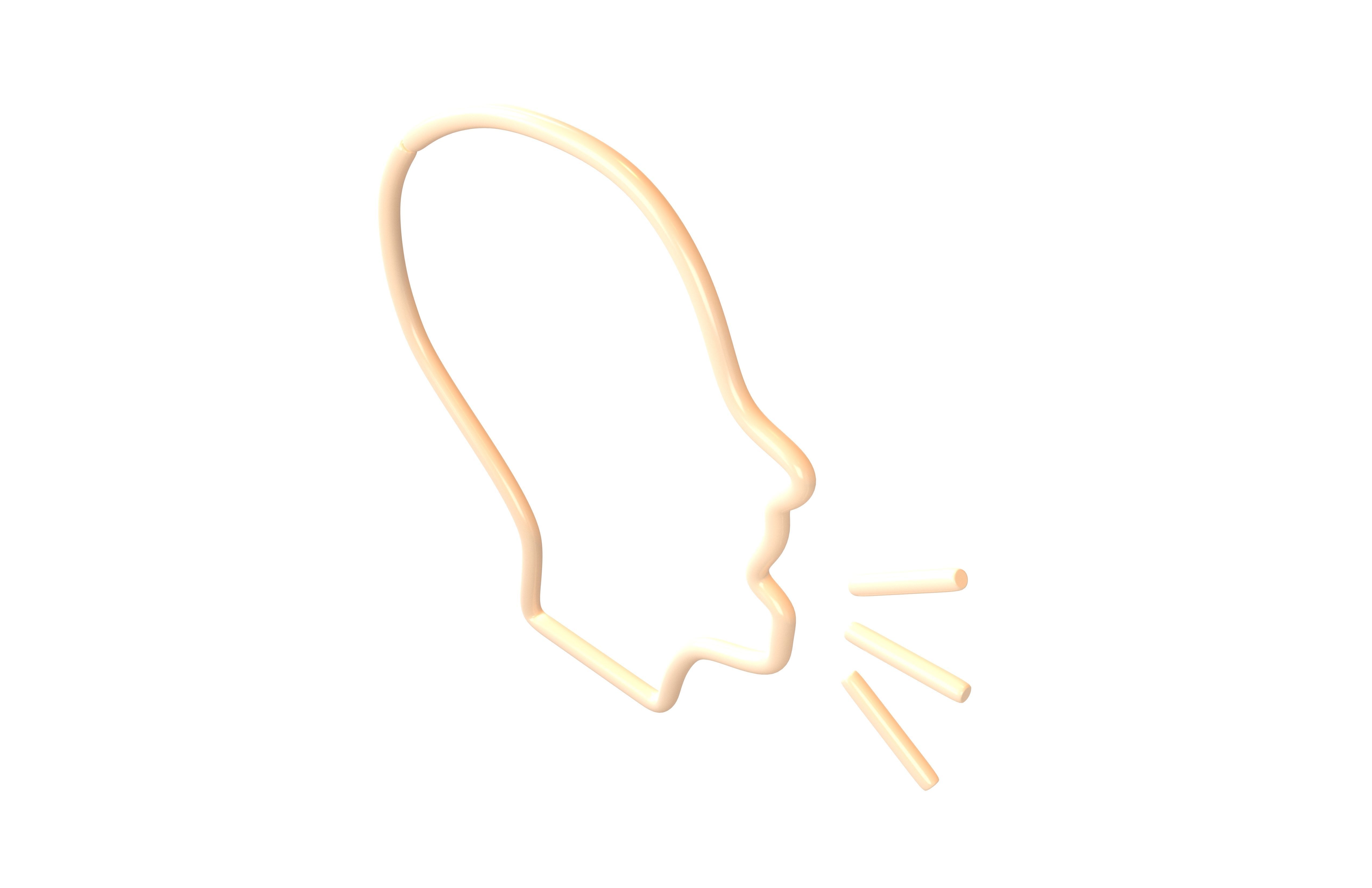 Neon Speaking Head v1 002 Low-poly 3D model_2