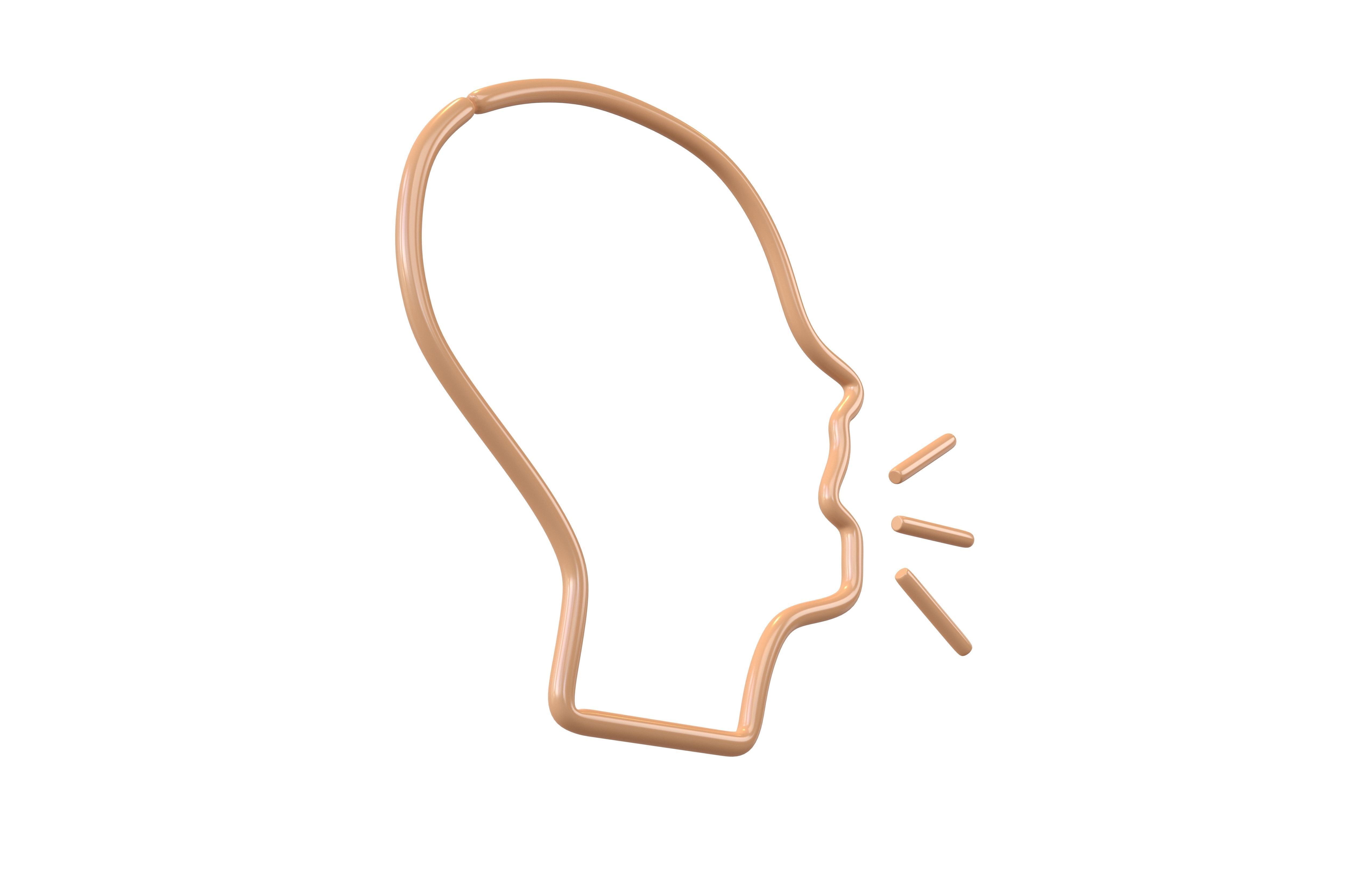 Neon Speaking Head v1 004 Low-poly 3D model_3