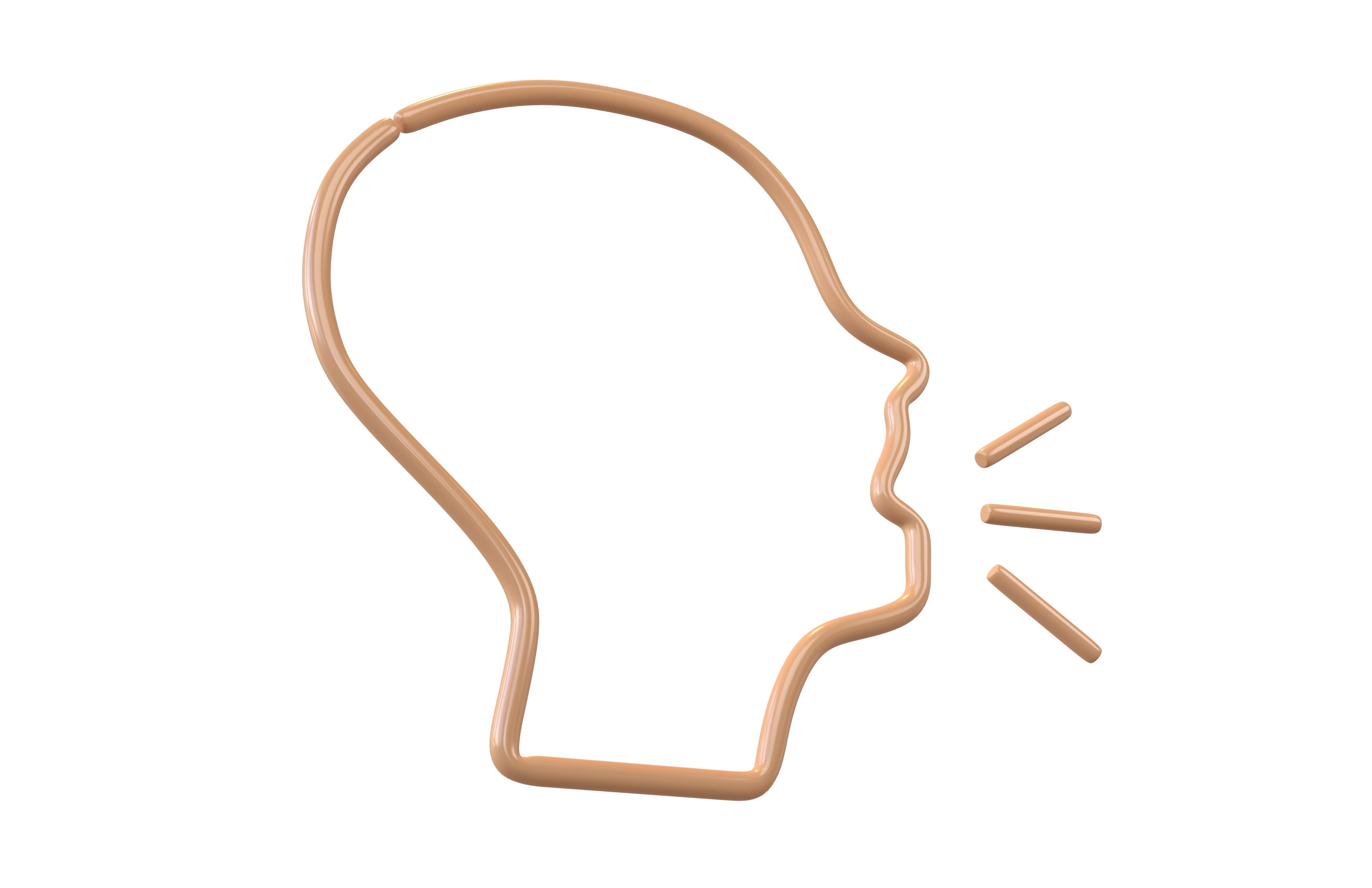 Neon Speaking Head v1 004 Low-poly 3D model_1