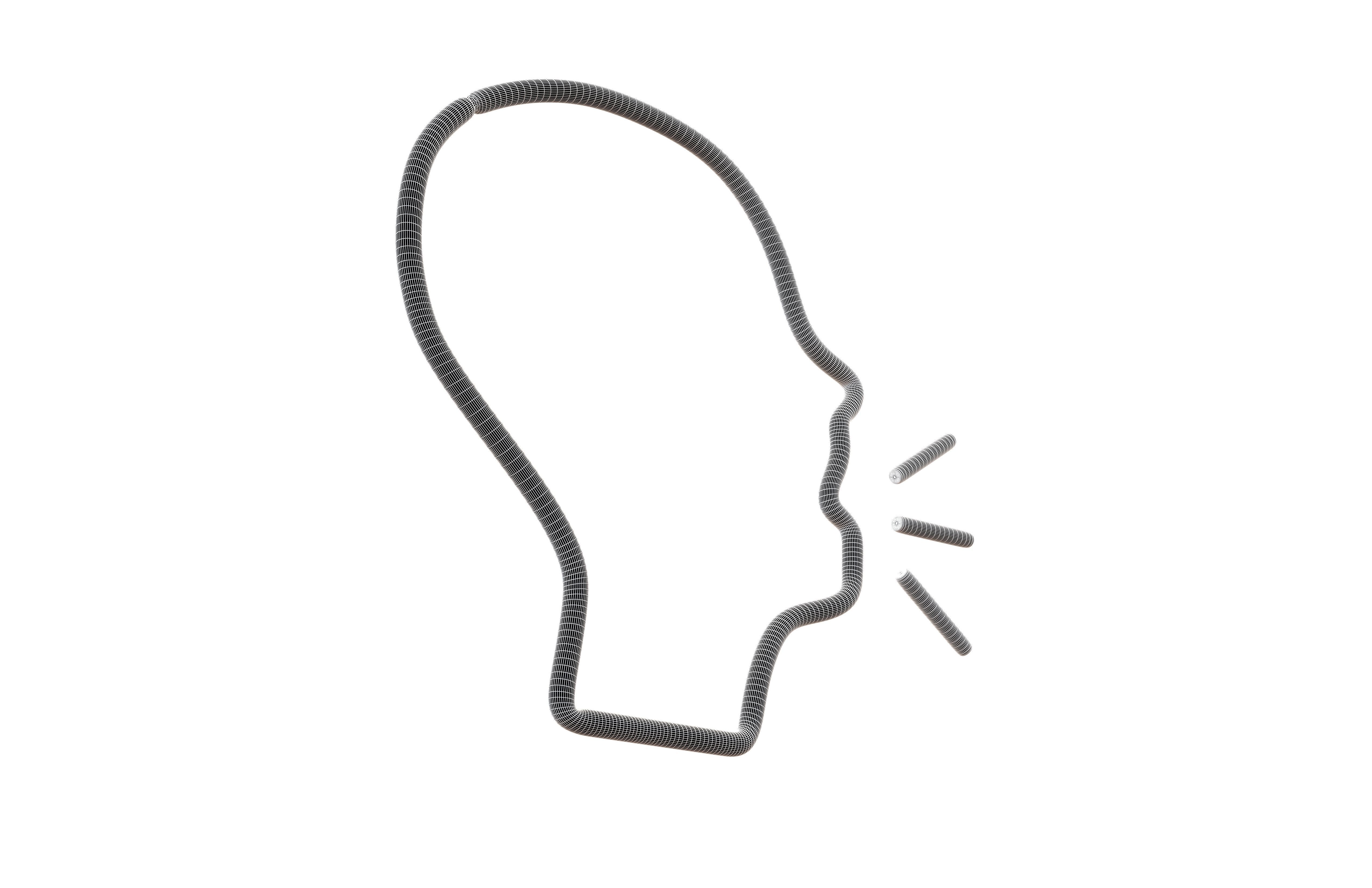 Neon Speaking Head v1 004 Low-poly 3D model_5