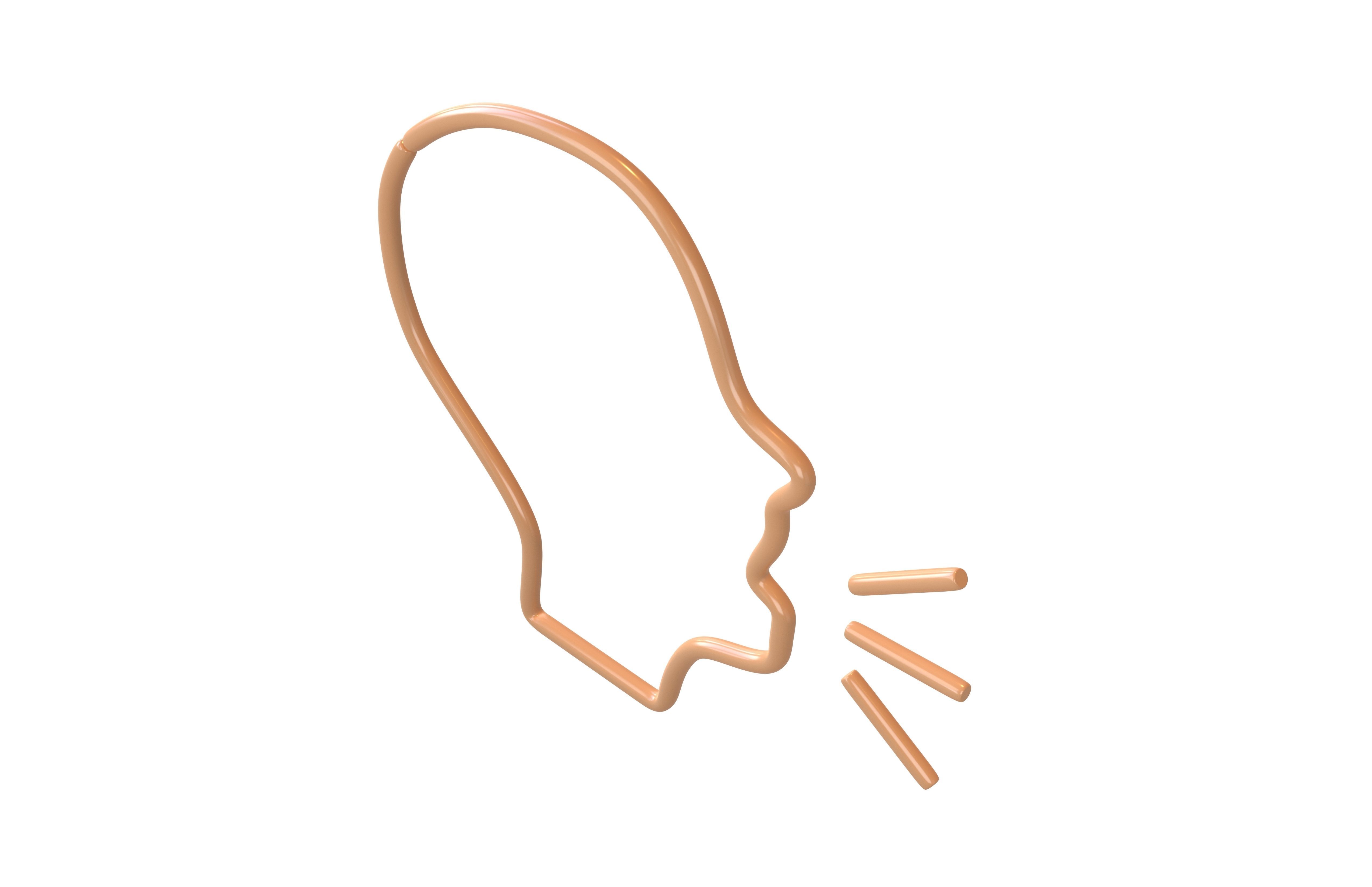 Neon Speaking Head v1 004 Low-poly 3D model_2