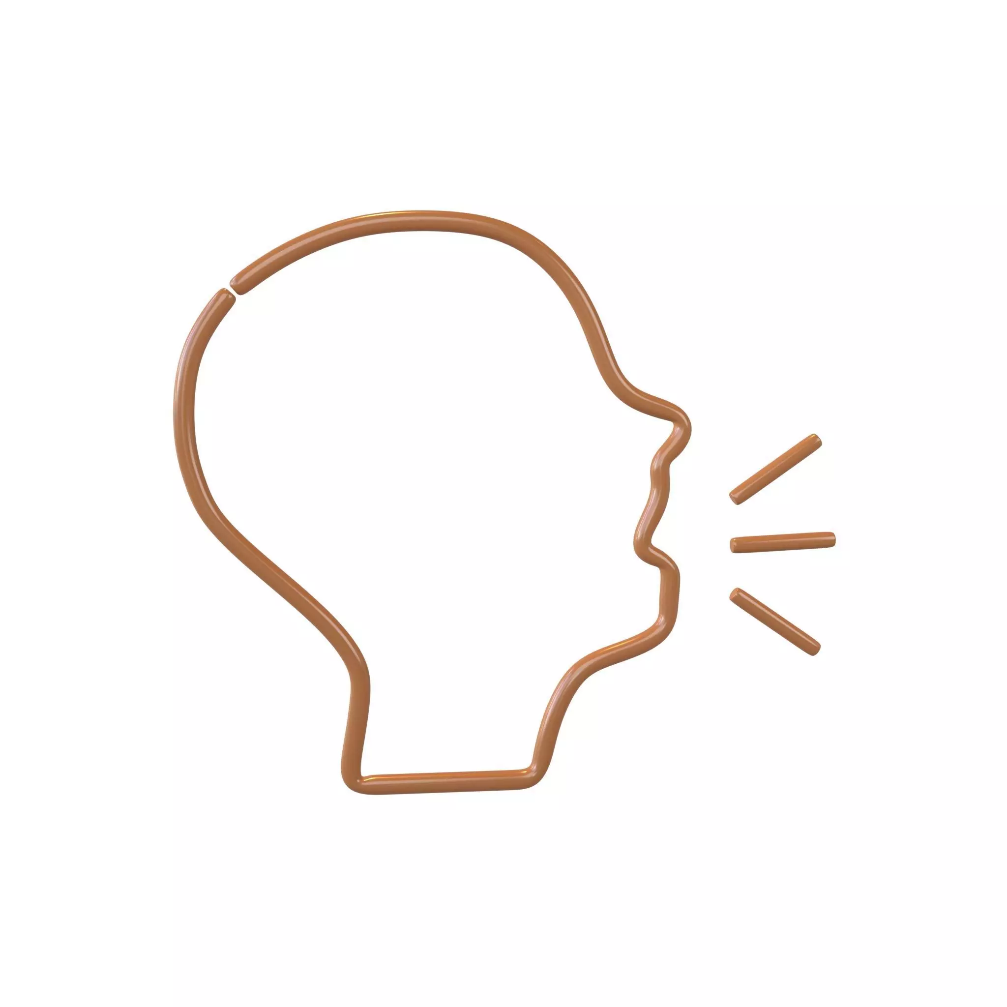 Neon Speaking Head v1 005 Low-poly 3D model_0