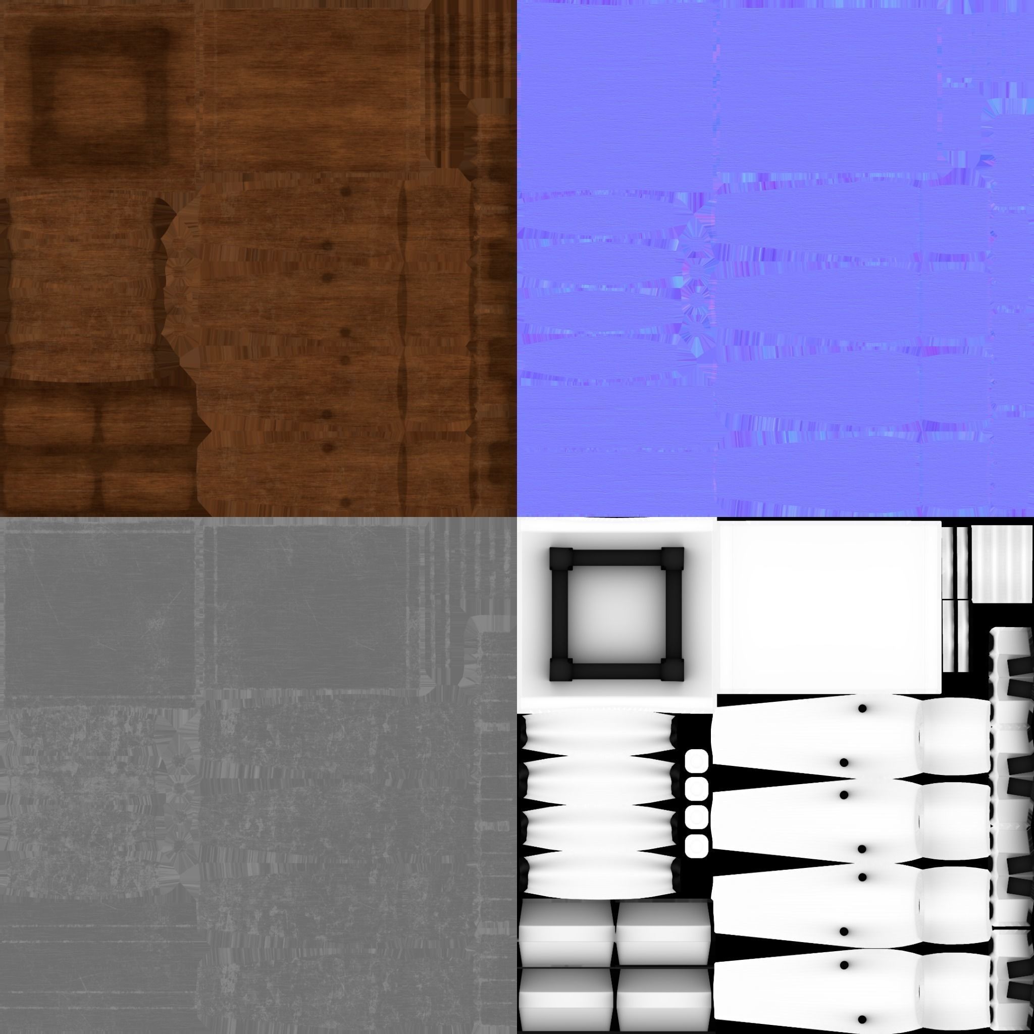 Wooden Stool 3D model_11