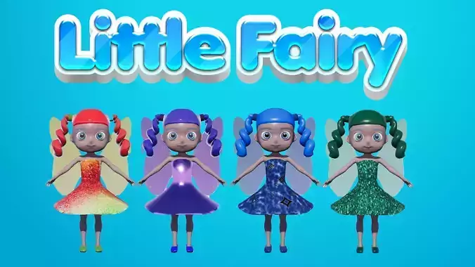 Little Fairy Low-poly 3D model