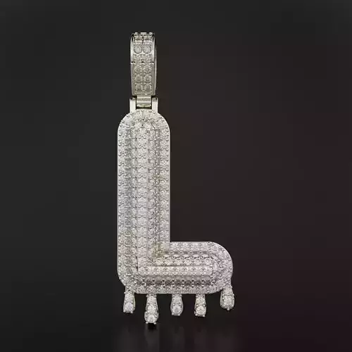 Bubble Letter L with Drip Pendant 3D print model