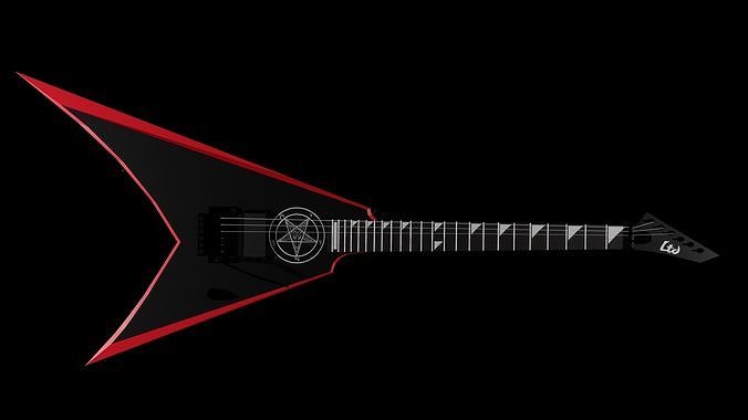 Ltd satanic guitar Low-poly 3D model
