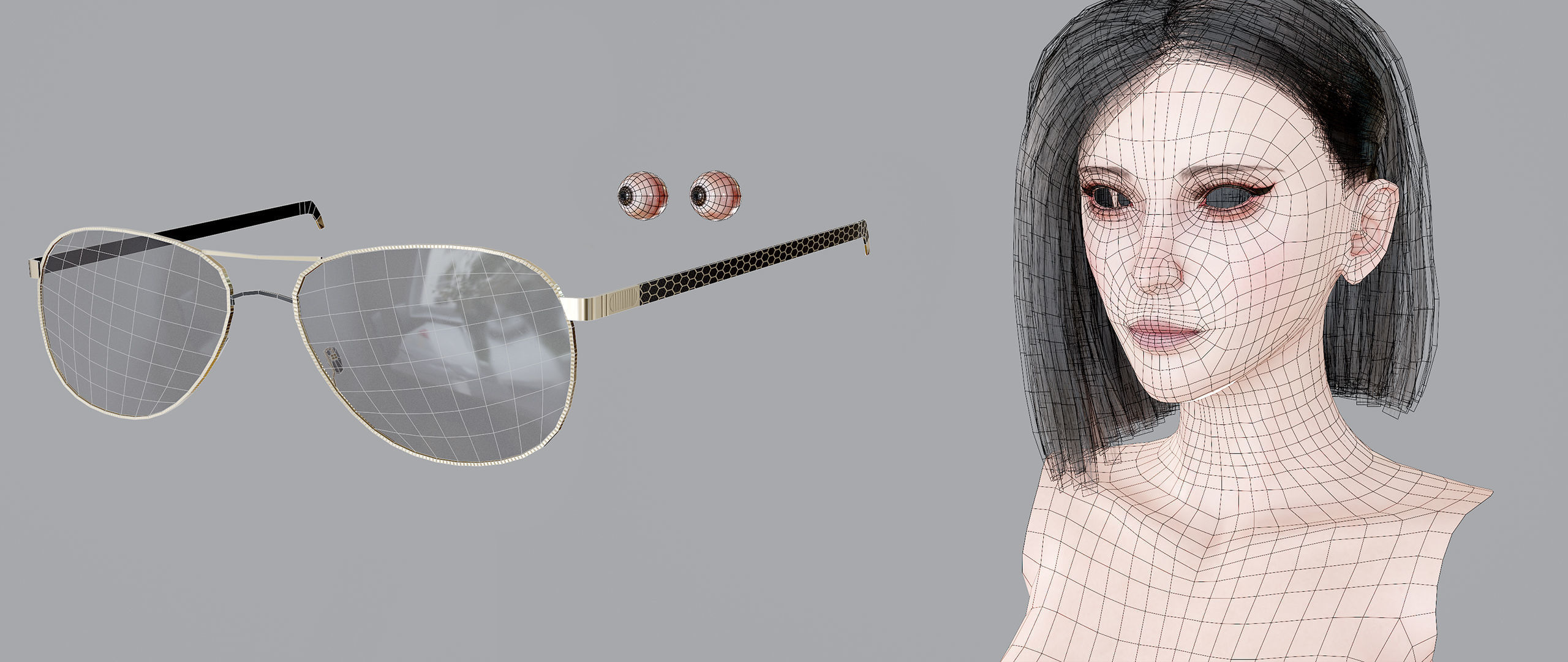 Fighting Girl with Battle Axe Game Ready Character Low-poly 3D model_10