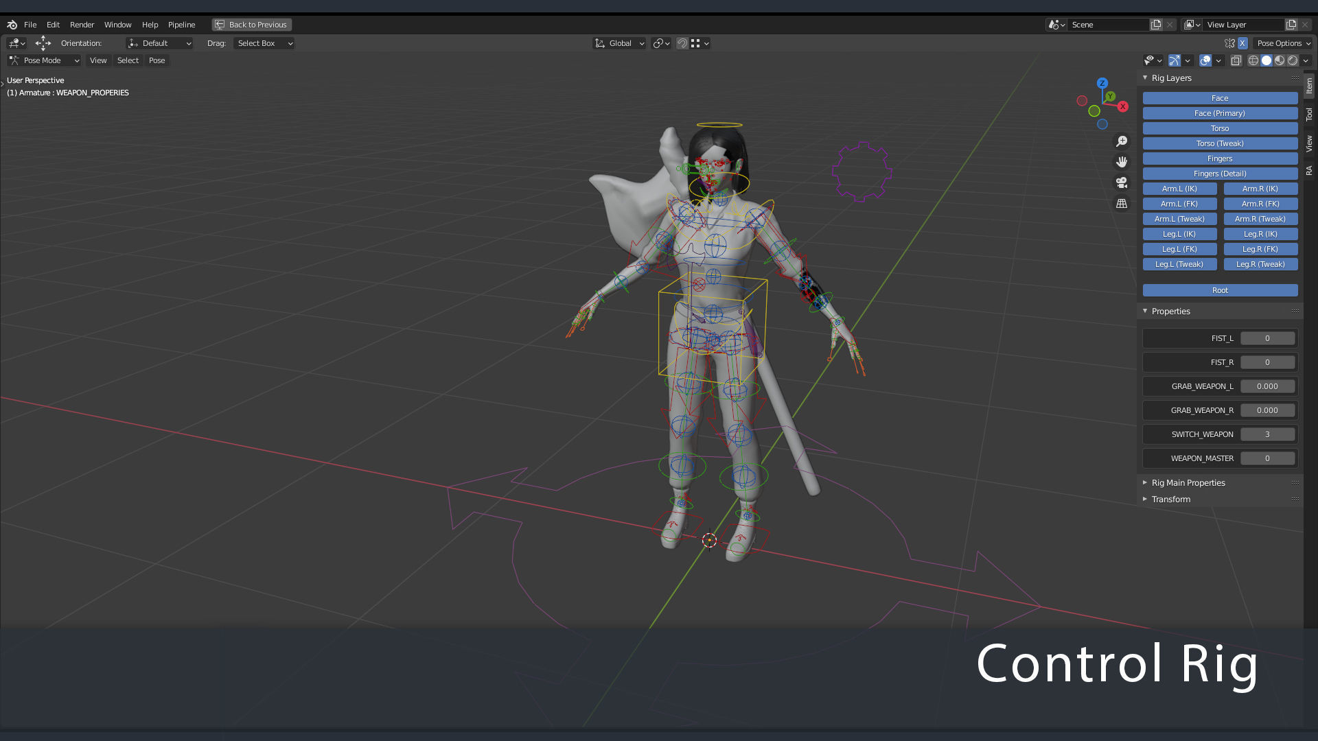 Fighting Girl with Battle Axe Game Ready Character Low-poly 3D model_20