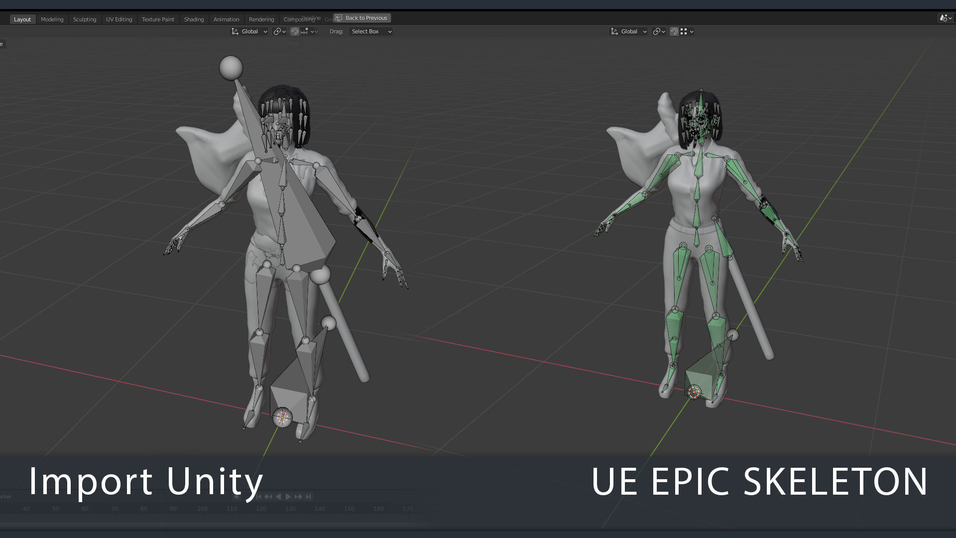 Fighting Girl with Battle Axe Game Ready Character Low-poly 3D model_19